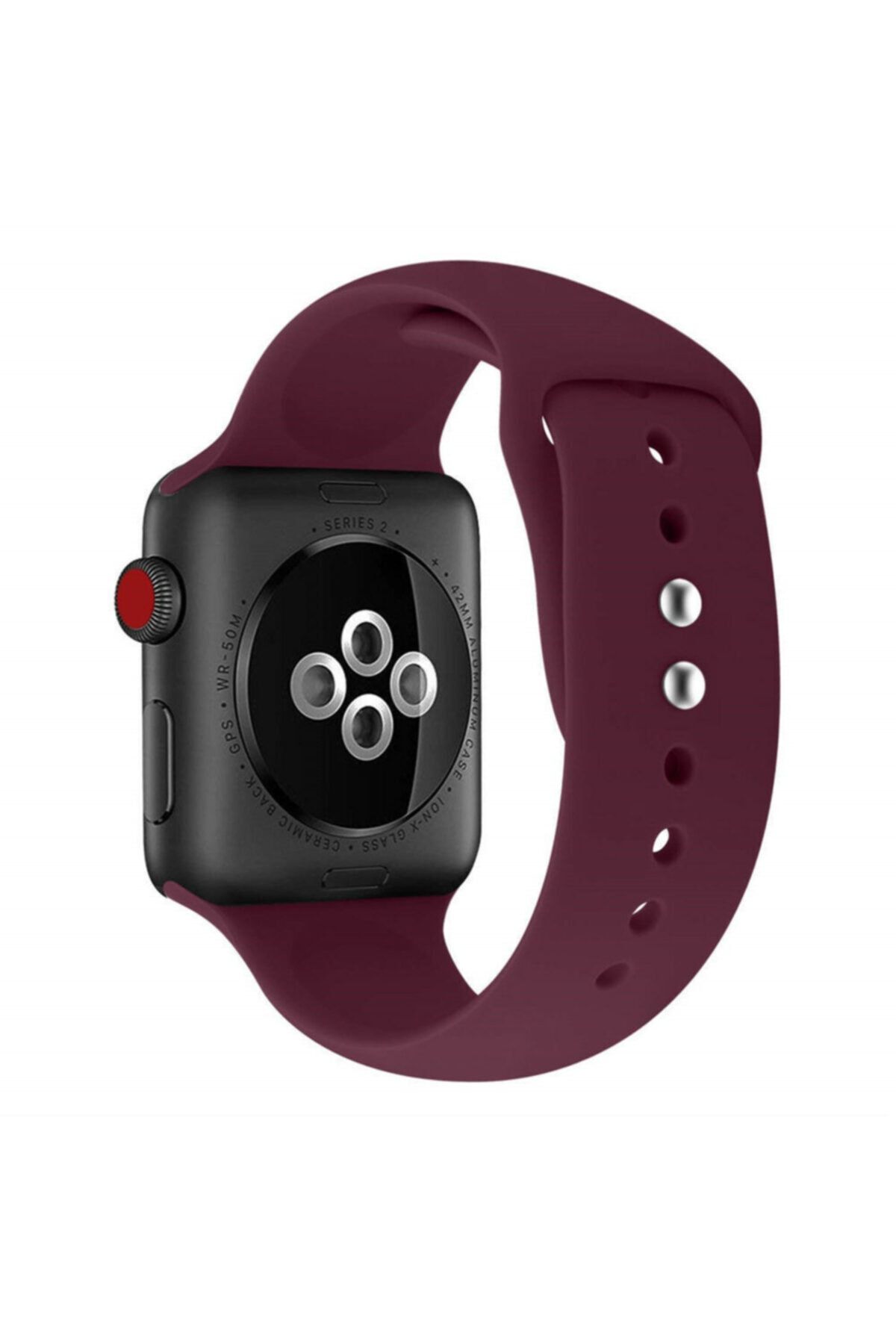 Bilişim Aksesuar Apple Watch 42 44 45 49 Mm Watch Ultra Silikon Kordon Koyu Bordo