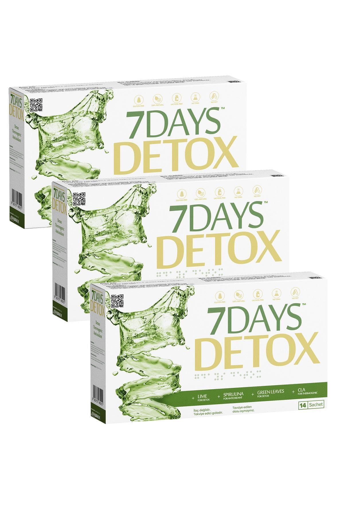7DAYS 7 Days Detox - Spirulina Cla Yeşil Çay Ve Lime - 14 Saşe X 3 Kutu