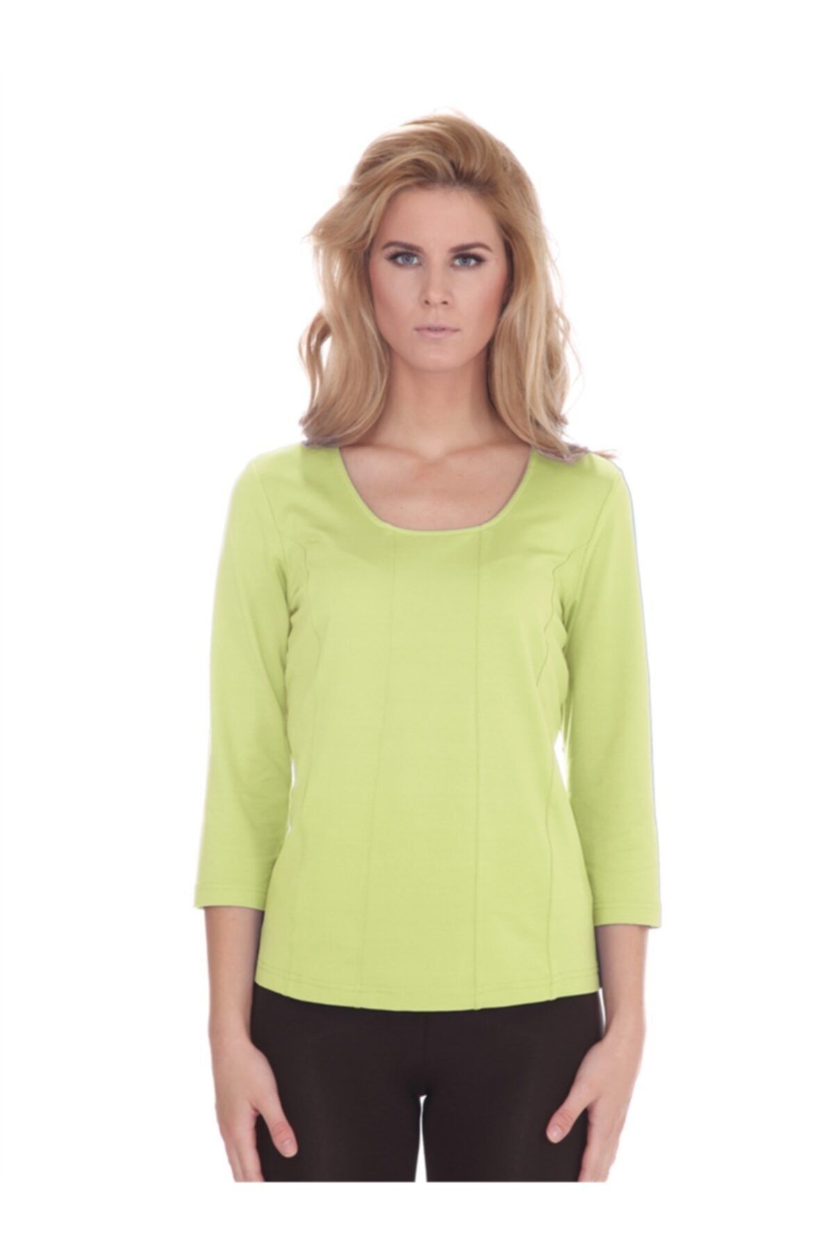 Bulalgiy Kadın Fıstık Yeşili Basic T-shirt - Bga631882