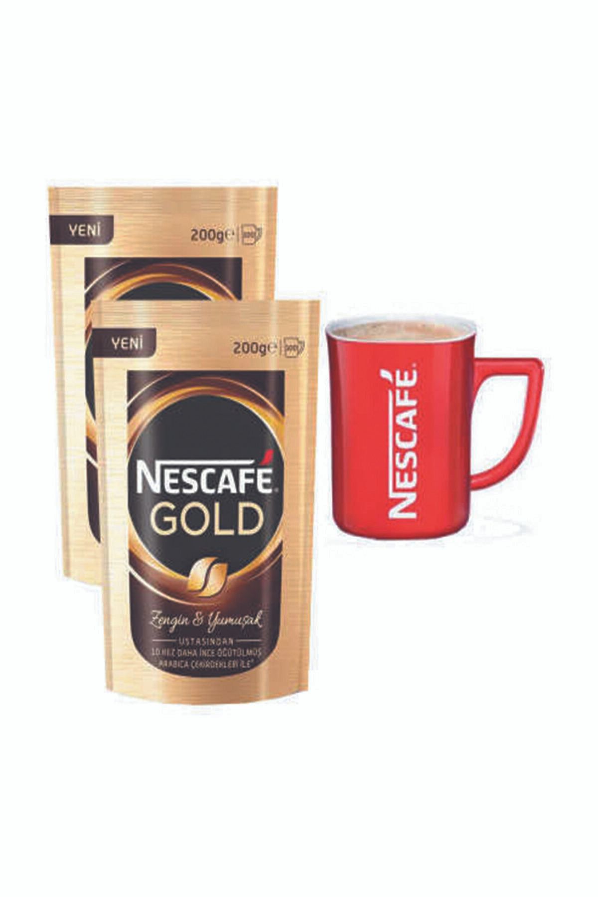 Nescafe 2 Adet Gold Eko Paket 200 Gr - Bardak Hediyeli