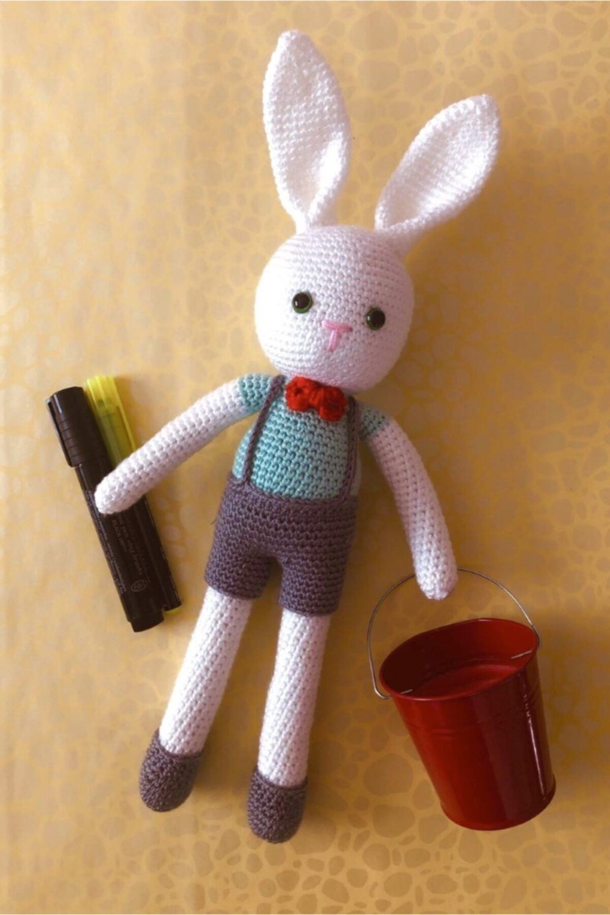 Organik Toys Organik Oyuncak Amigurumi Örgü Sevimli Beyaz Tavşan