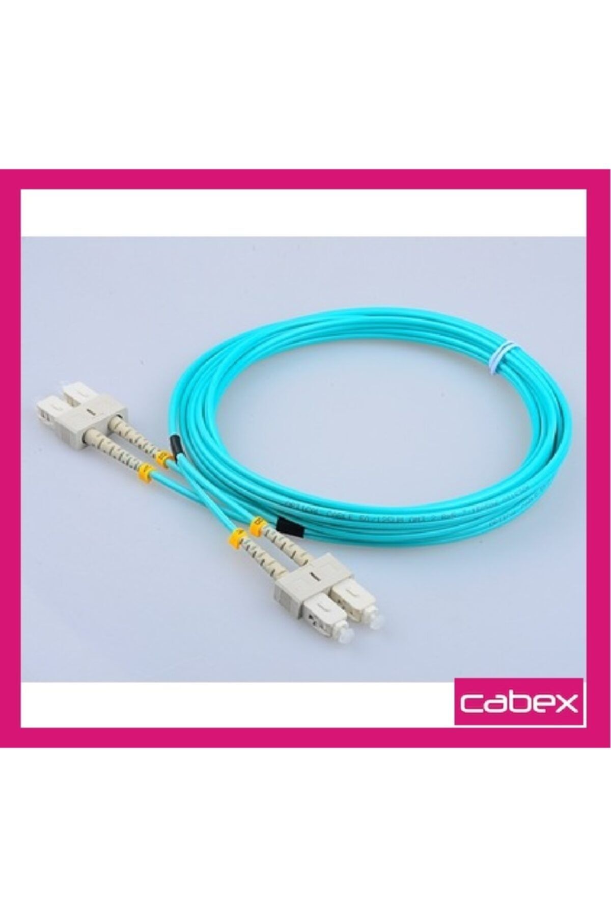 cabex Cabex - Om3 Sc-sc Dublex Fiber Optik Patchcord Multimode 1 Mt