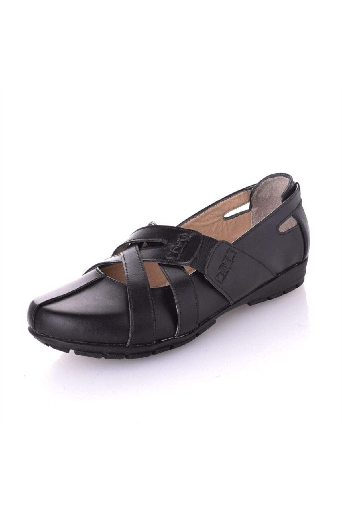İriadam C1347 Siyah Analin Büyük Numara Bayan Ayakkabı