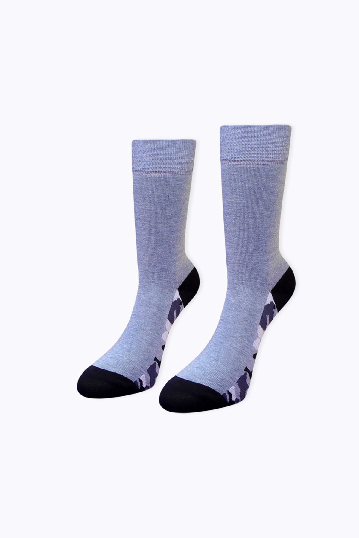 Socks Academy Tabanaltı Kamuflaj Desenli Mavi Çorap