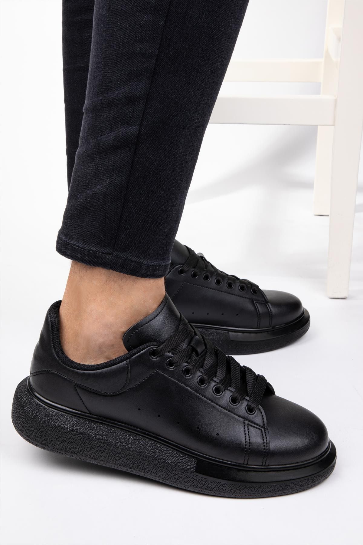 NAVYSIDE Unisex Sneaker Memory Hafıza Yüksek Tabanlı Yürüyüş Ayakkabısı Beyaz & Siyah & Pudra