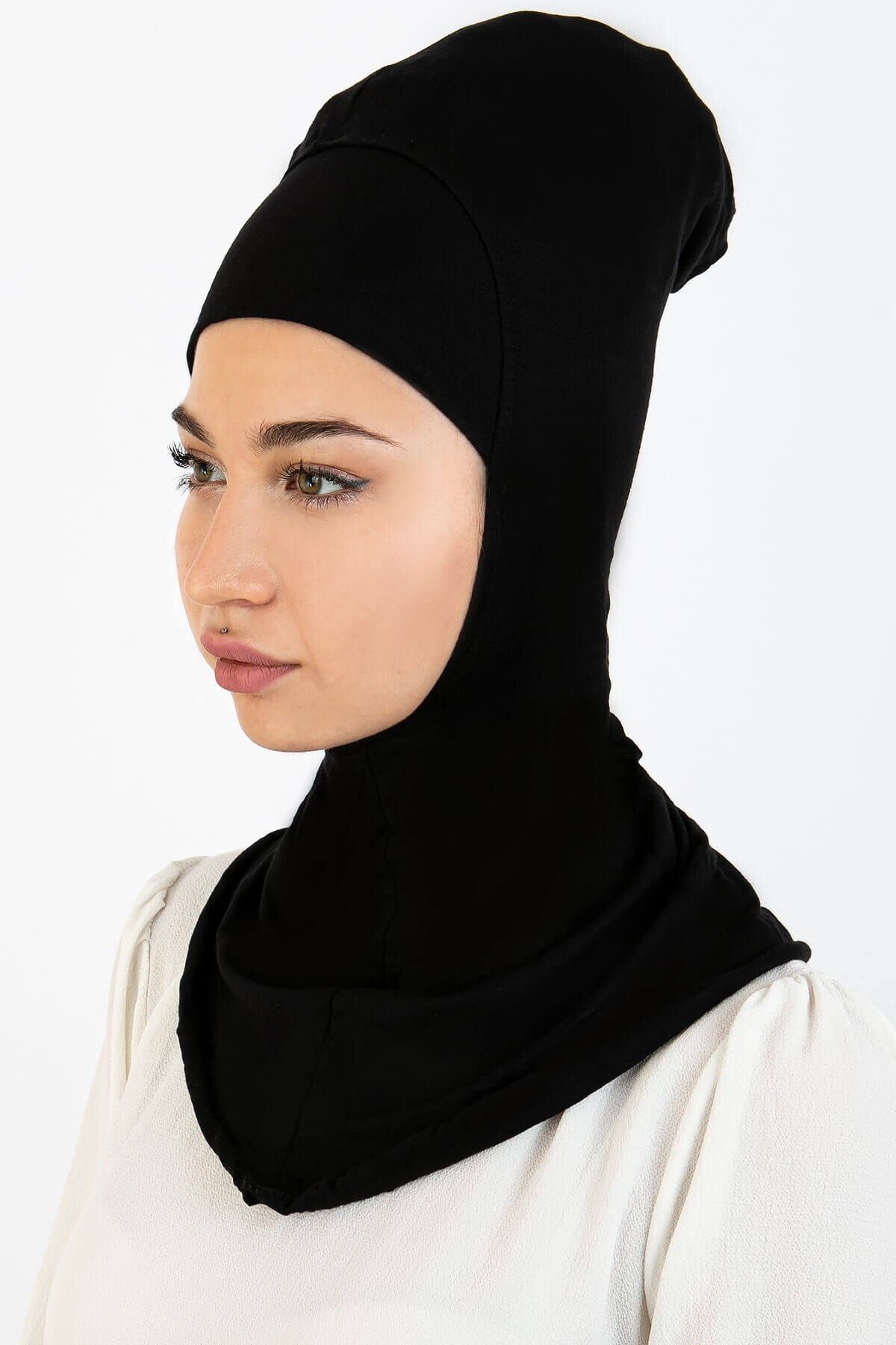 Eca Boyunluklu Hijab Bone Siyah 03 Ebhb-st224