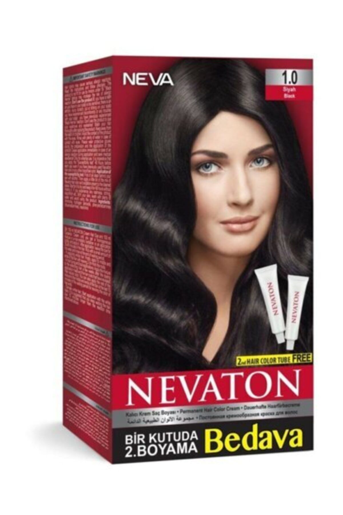 Nevaton Set Saç Boyası Bir Kutuda 2 Boyama 1.0 Siyah