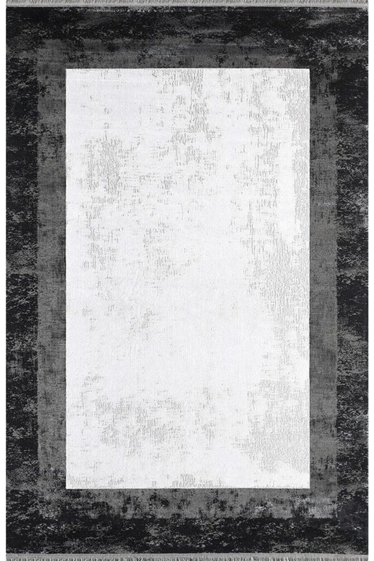 Pierre Cardin Halı Monet Mt39b Siyah Beyaz Çerçeveli Doğal Iplik Halı