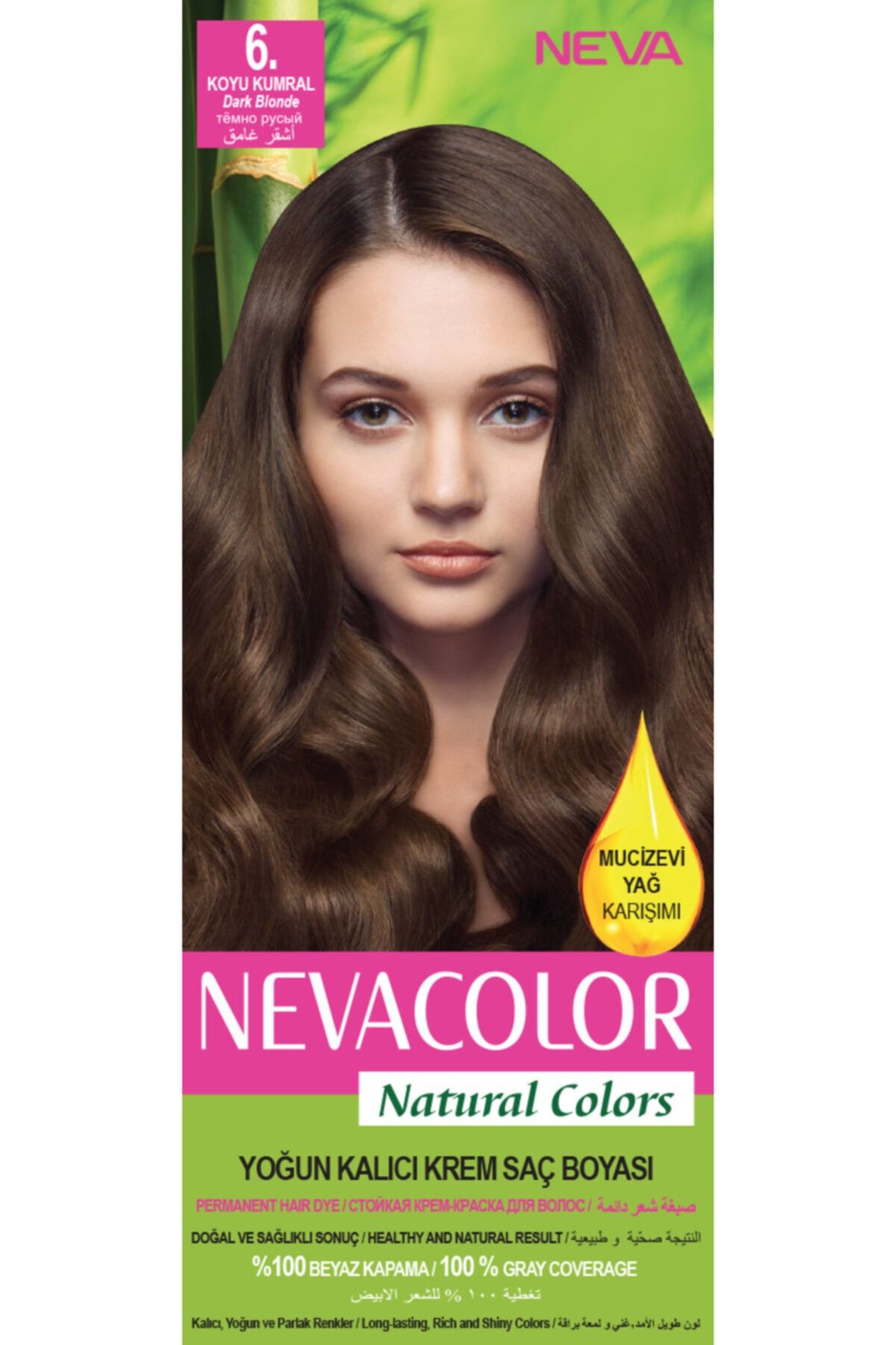 Neva Color Nevacolor Natural Colors 6. Koyu Kumral - Kalıcı Krem Saç Boyası Seti