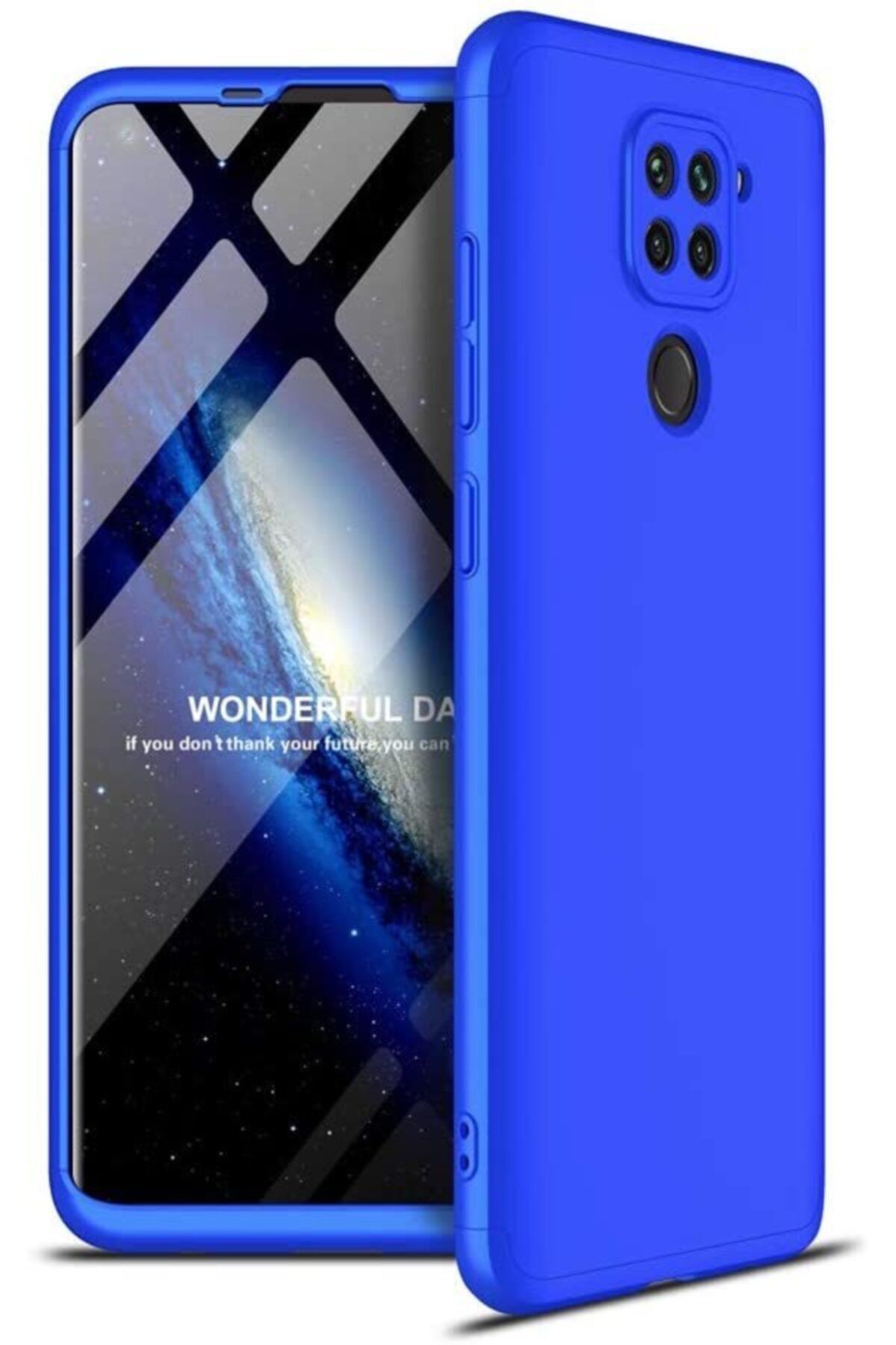 KNY Xiaomi Redmi Note 9 Kılıf 3 Parça 360 Zore Ays Kapak+cam Ekran Koruyucu