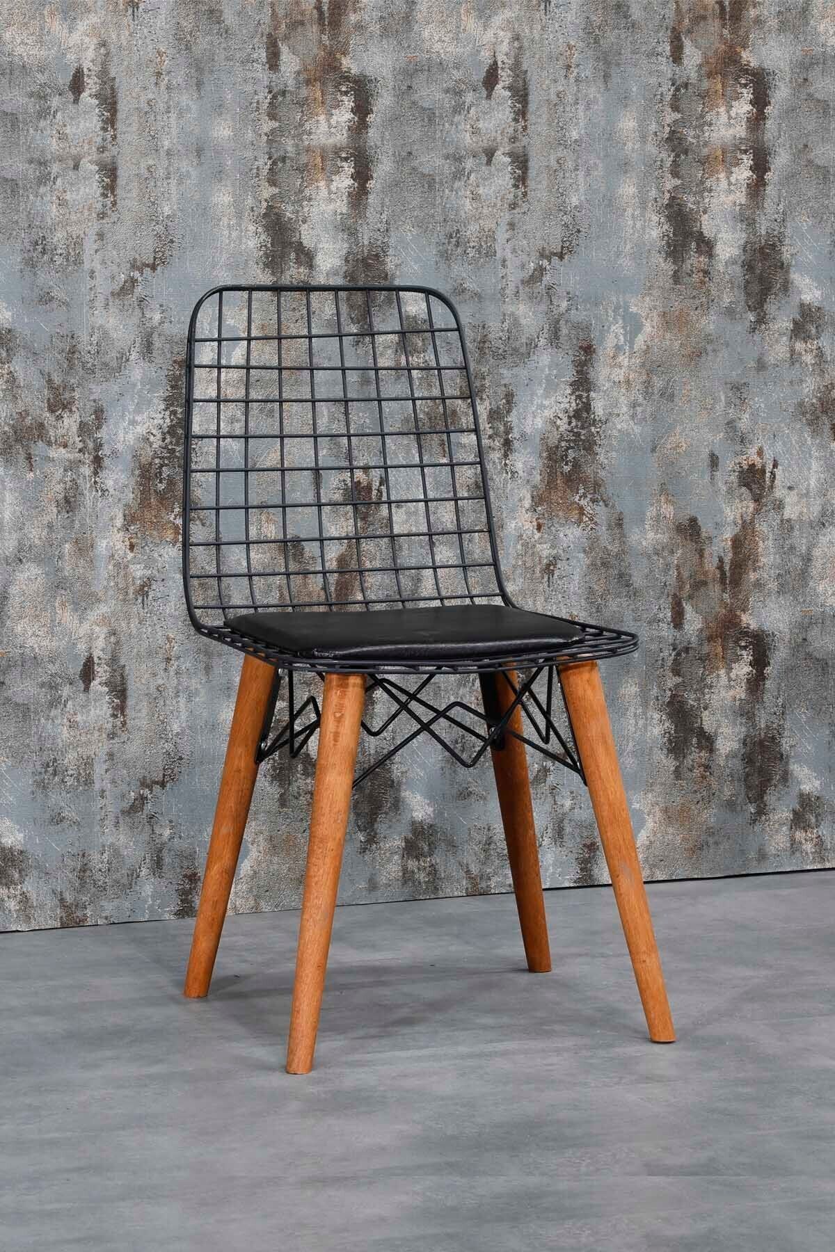 BY ORHAN GÜZEL Ahşap Ayaklı Tel Mutfak Sandalyesi-balkon Sandalyesi-bahçe Sandalyesi-çalışma Sandalyesi-