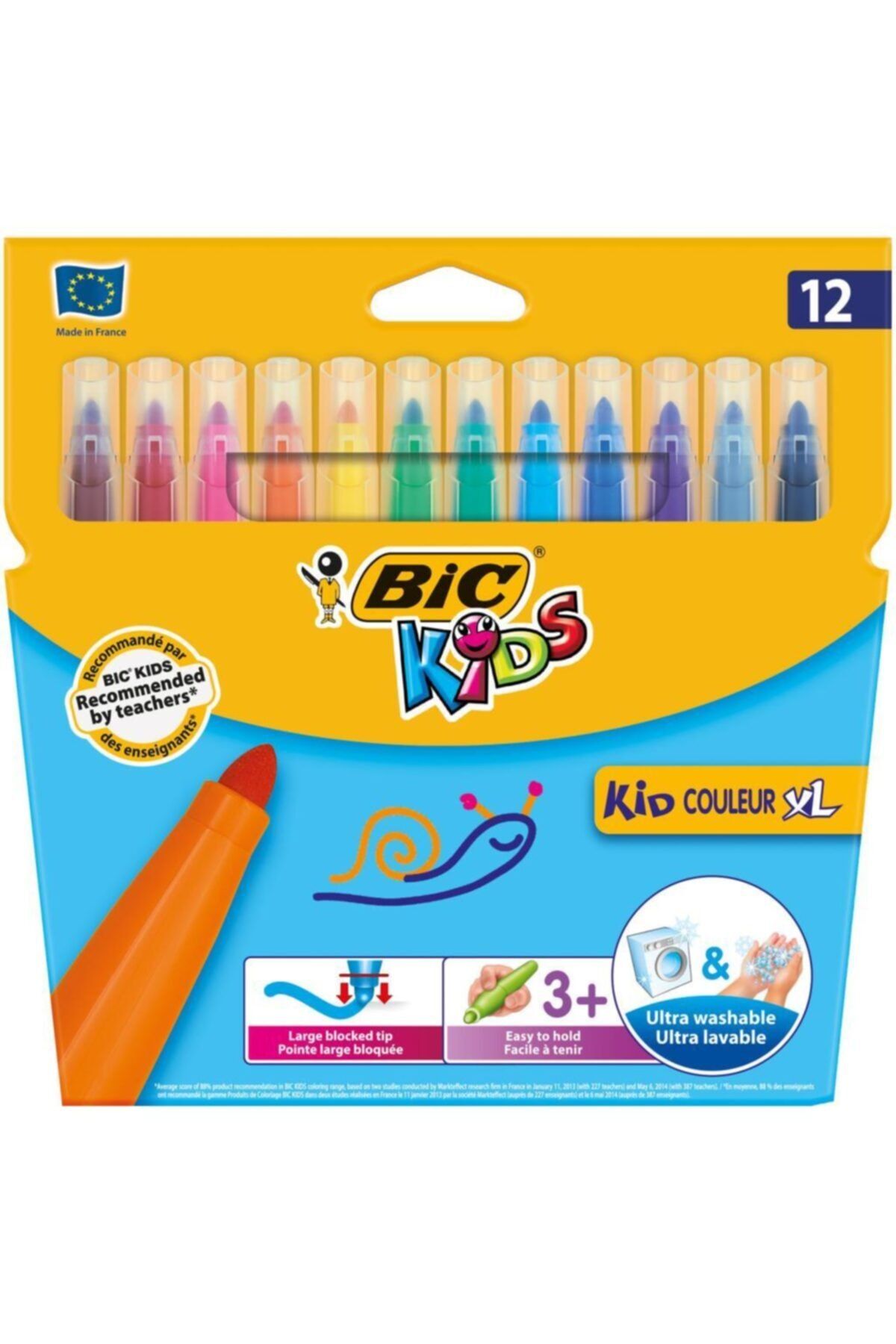 Bic Kid Kids Couleur Xl Çocuk Yıkanabilir Keçeli Boya Kalemi 12 Renk 8289662