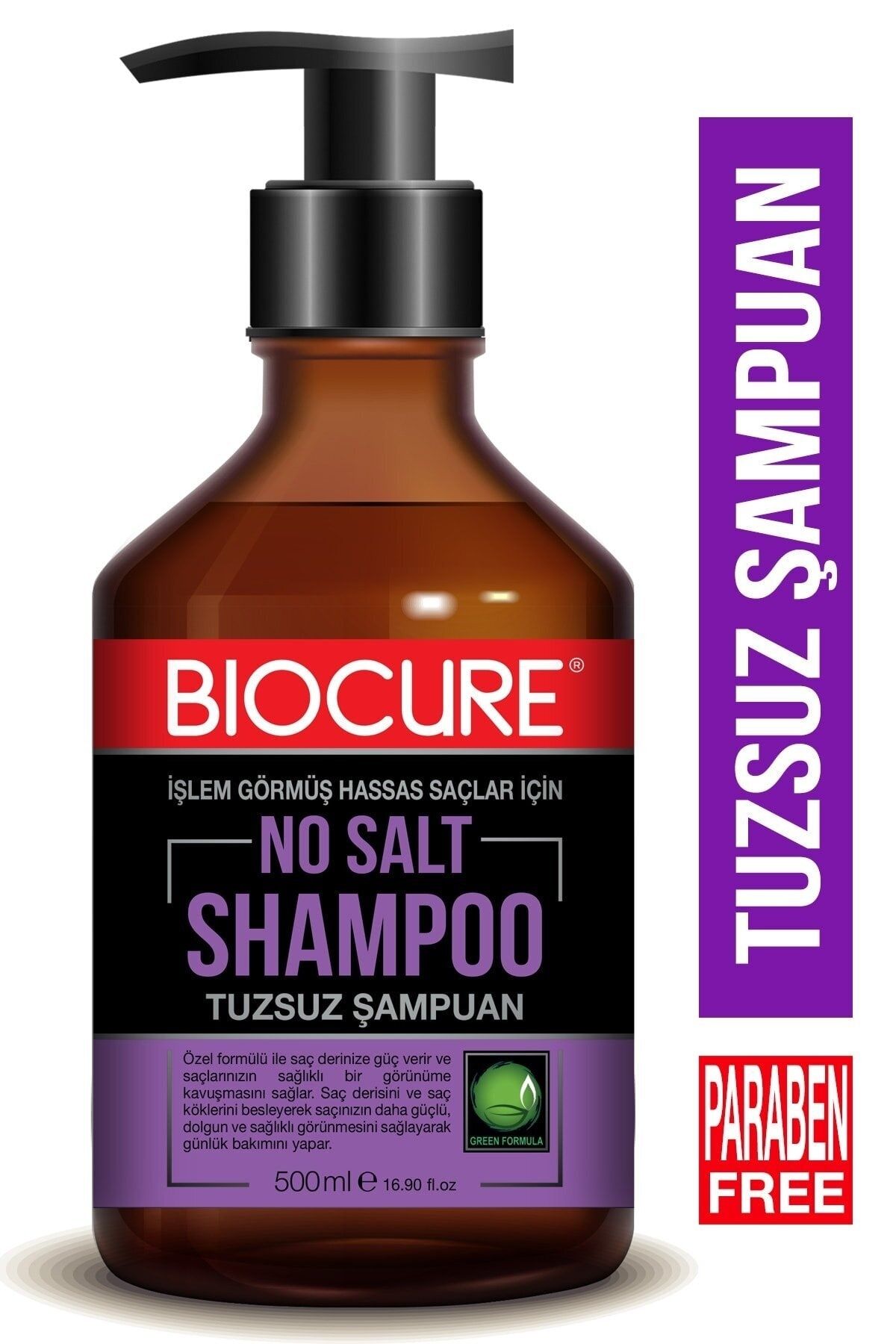 Biocure Tuzsuz - Arındırıcı Günlük Saç Bakım Şampuanı Şampuan / Parabensiz 500ml