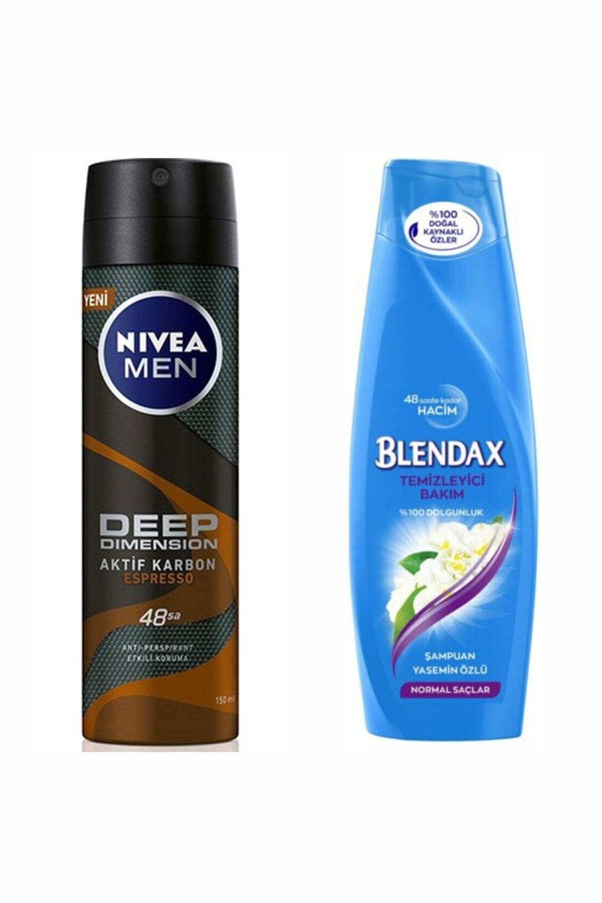 NIVEA Men Deodorant Deep Dimension Espresso 150 Ml + Blendax Yasemin Özlü Şampuan 360 Ml
