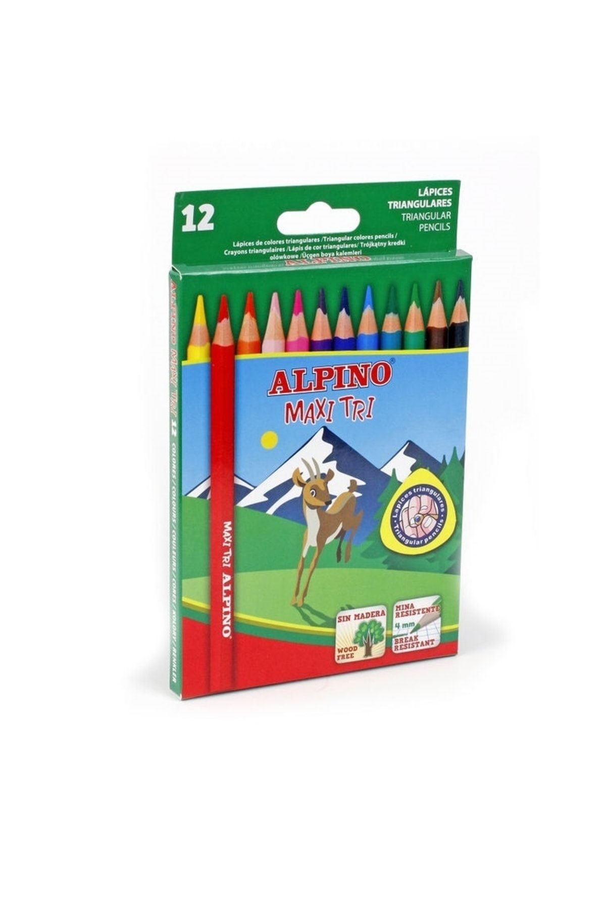 Alpino Maxi Tri Kalın Kuru Boya 12 Renk (al-2133)