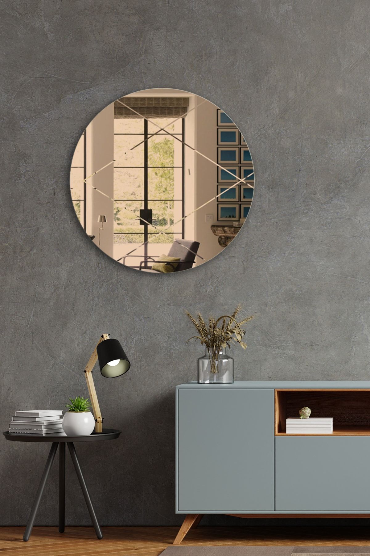 Decorita Ayna | Bronz Ayna | Baklava Kanallı | Çap60cm