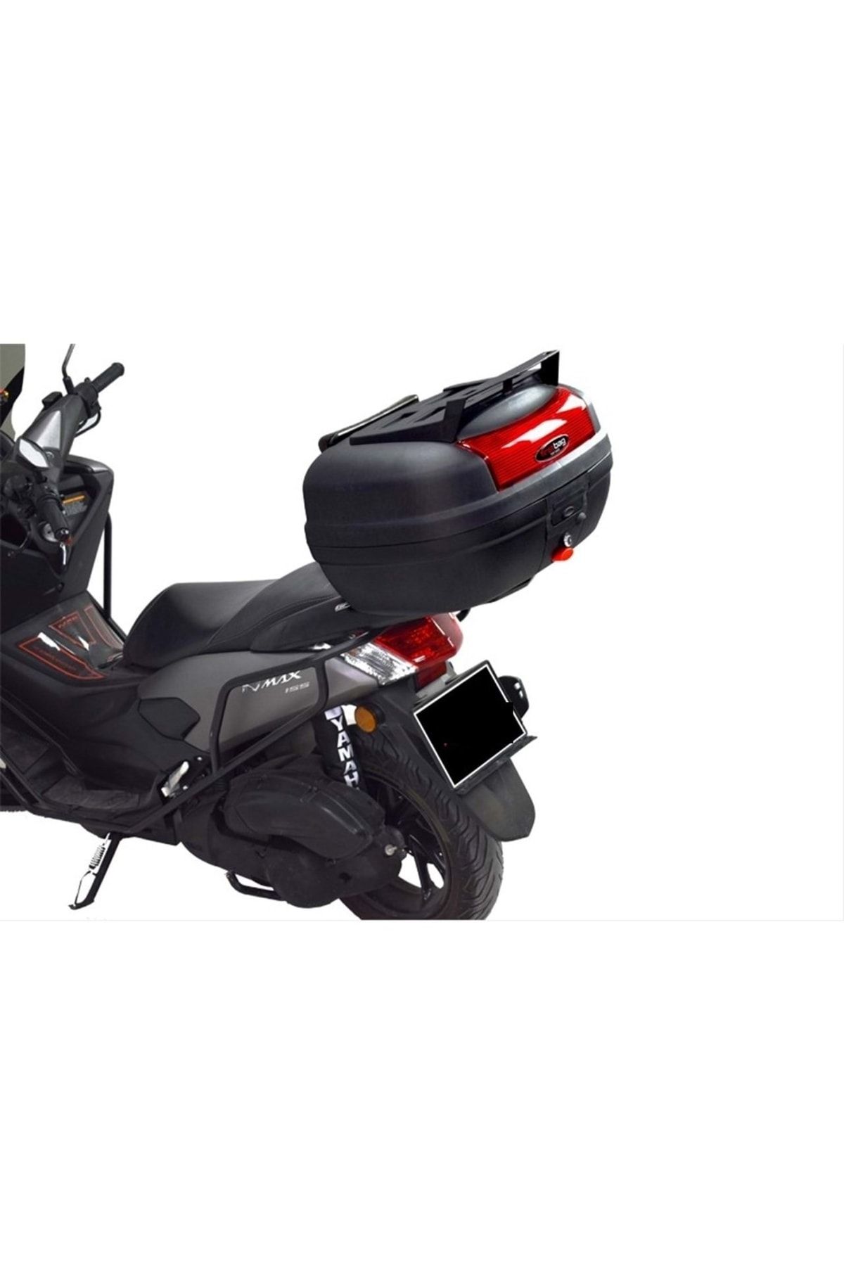 Genel Markalar Motosiklet Çantası Bagajlı Firstbag 48 Litre, Siyah Kırmızı Reflektör, Pp