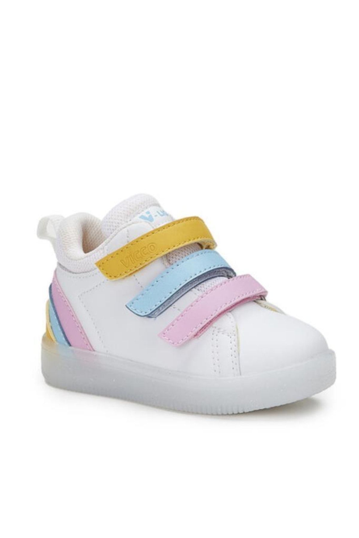 Vicco Rainbow 220.x22k.180 Kız Çocuk Işıklı Sneaker Bot Beyaz Pembe 22-35