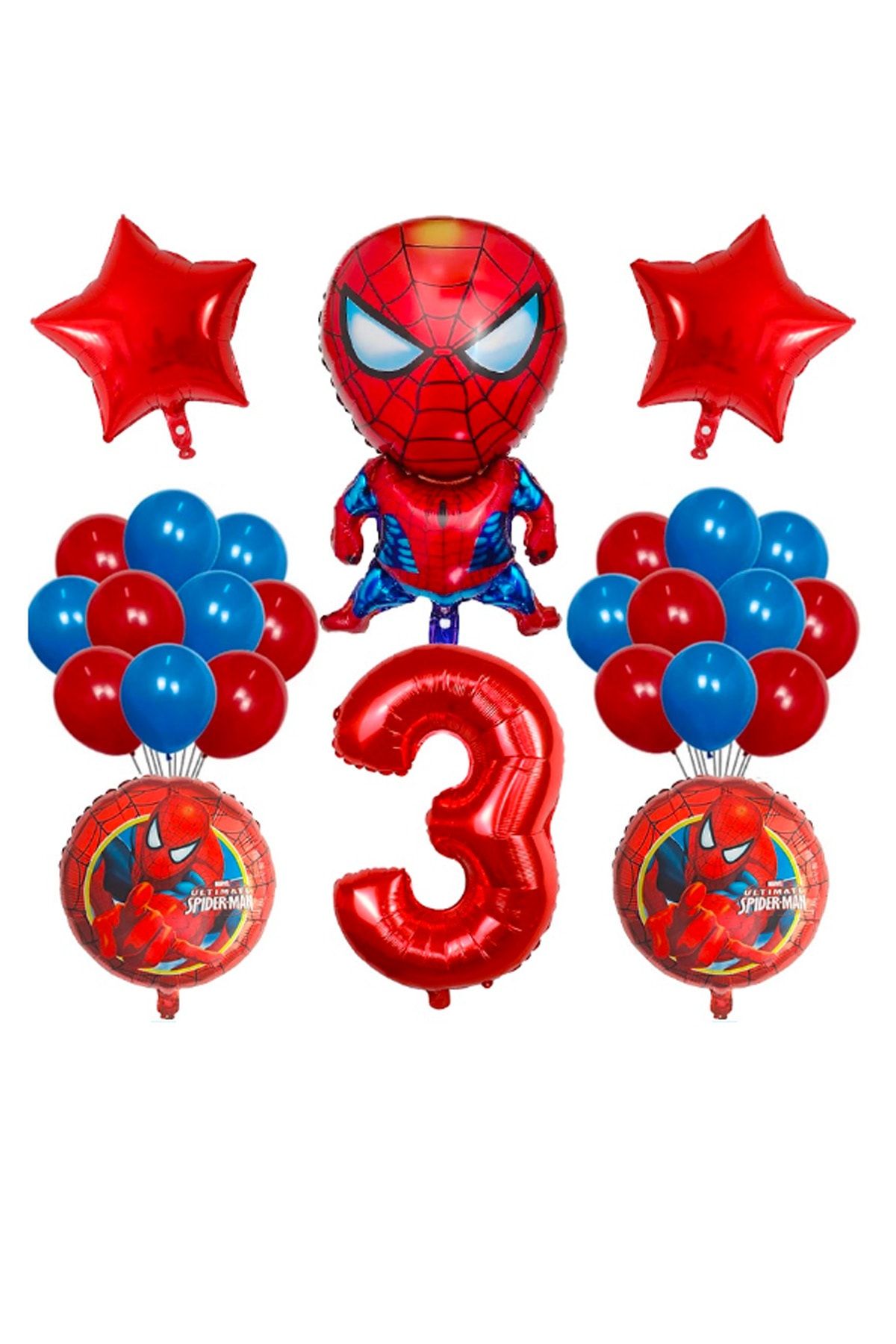 DİSNEY Spiderman Rakamlı Balon Seti Örümcek Adam Temalı Balon Seti