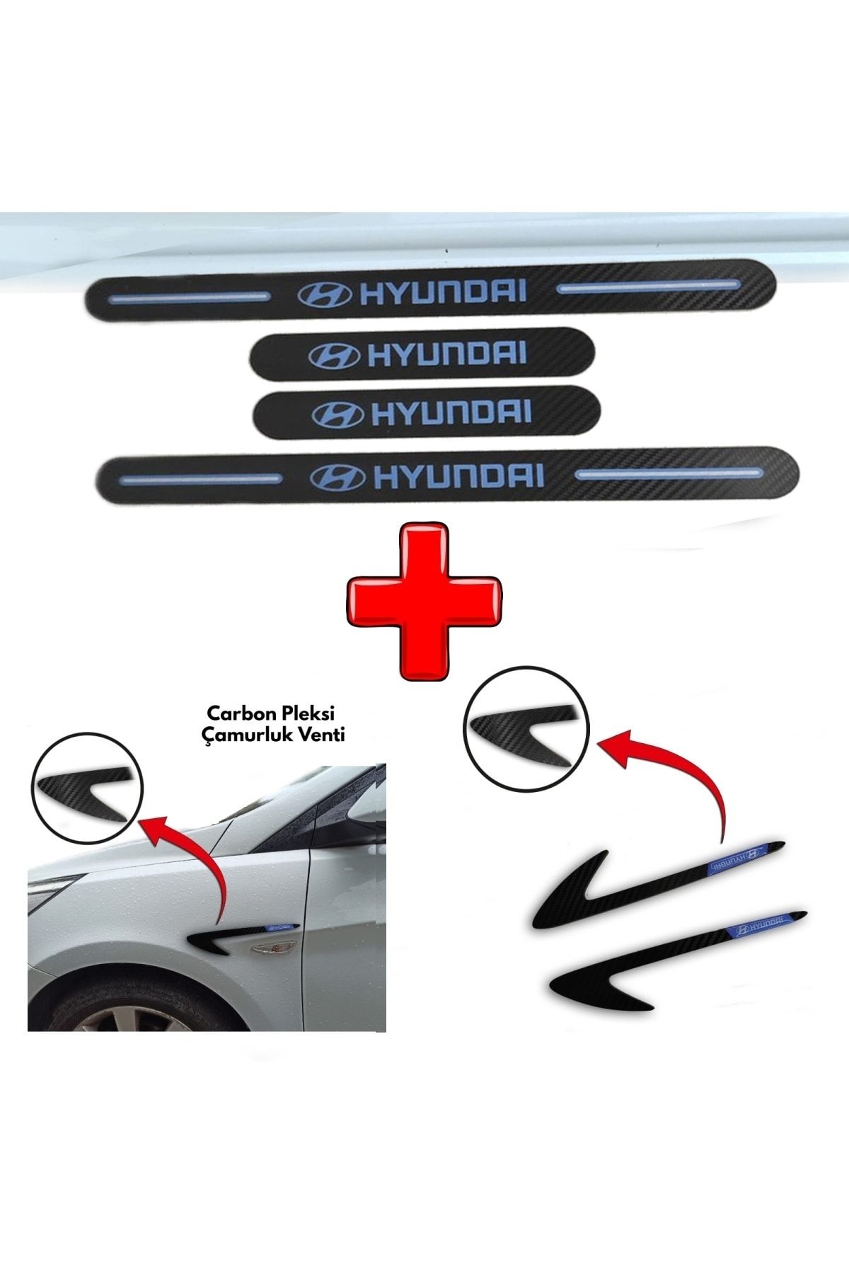 Lazer Store Hyundai Genesis Uyumlu Carbon Kapı Eşiği + Carbon Çamurluk Venti