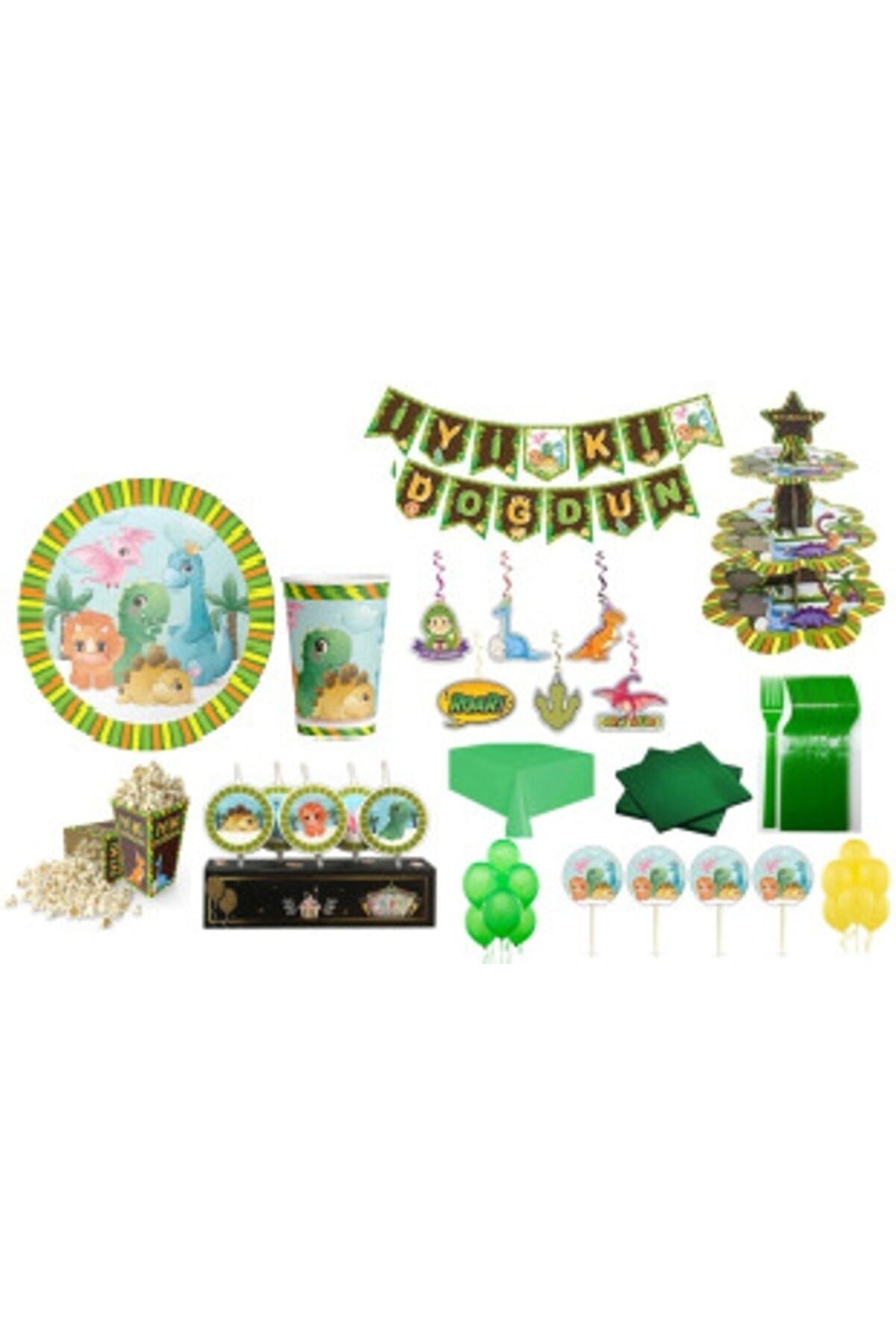 Genel Markalar Mini Party Store Dinozor Doğum Günü Seti 8 Li Set