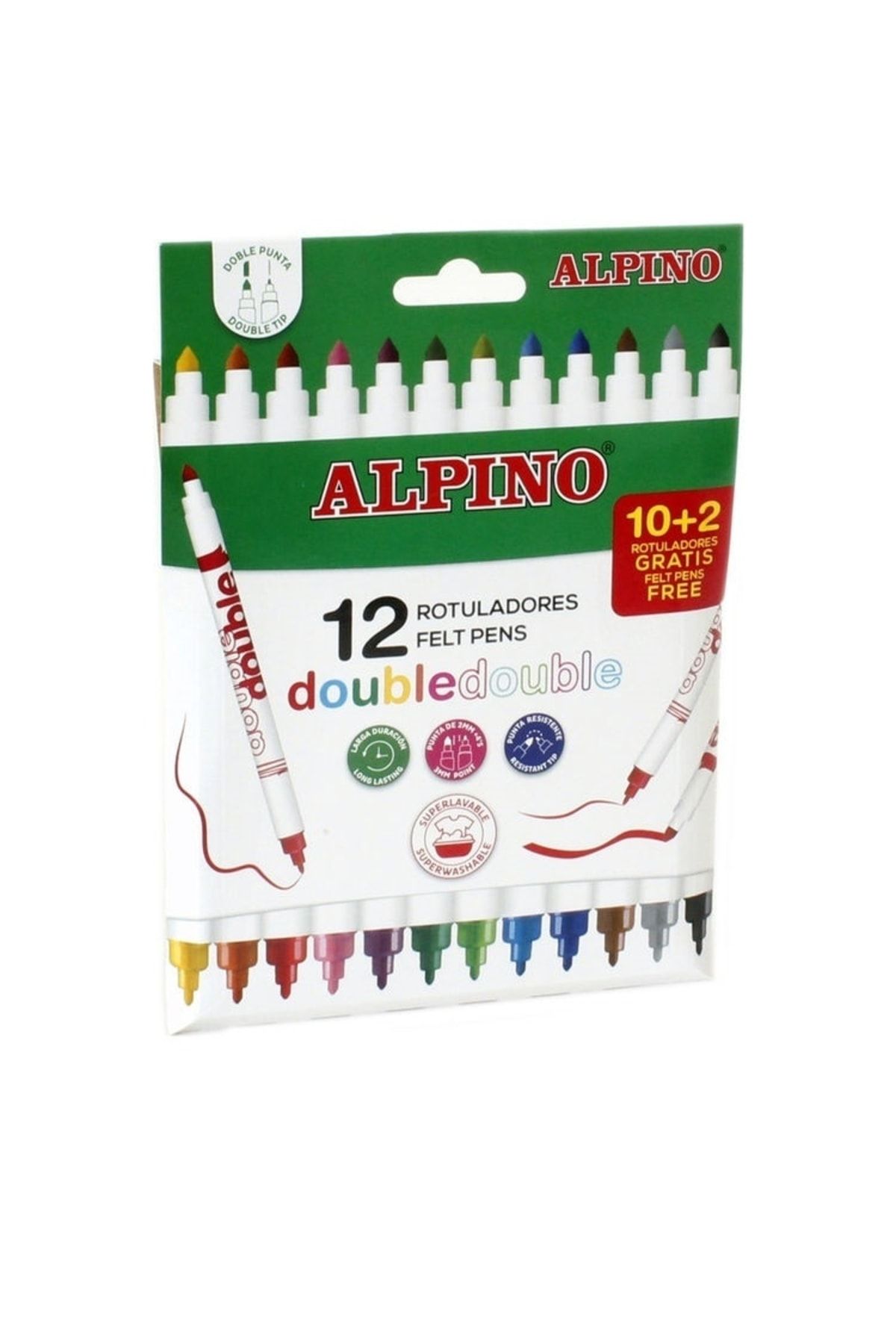 Alpino Çift Yönlü Keçeli Kalem 12 Renk (ar-002013)