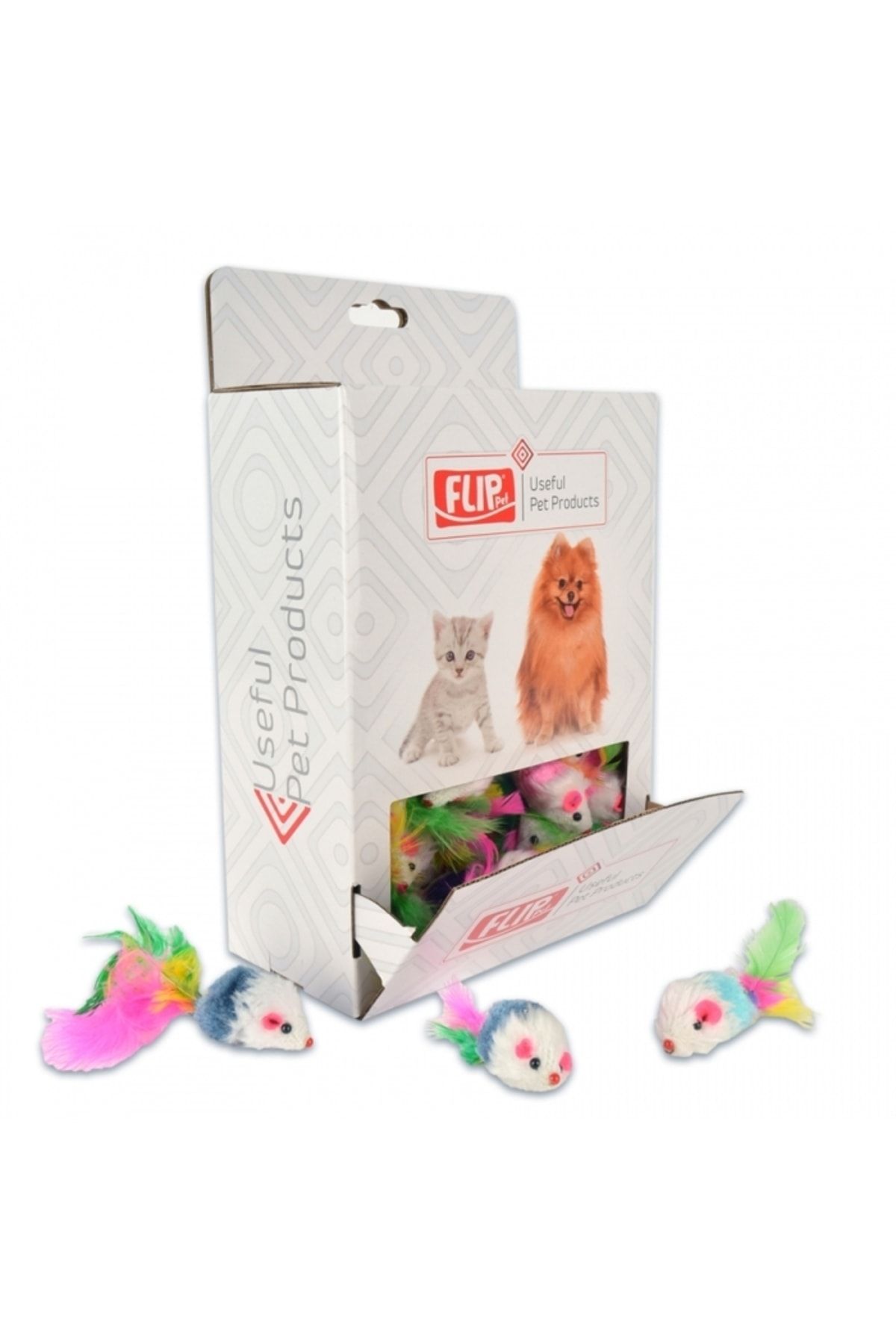 Flip Pıwo-013-renkli Peluş Fare Kedi Oyuncağı