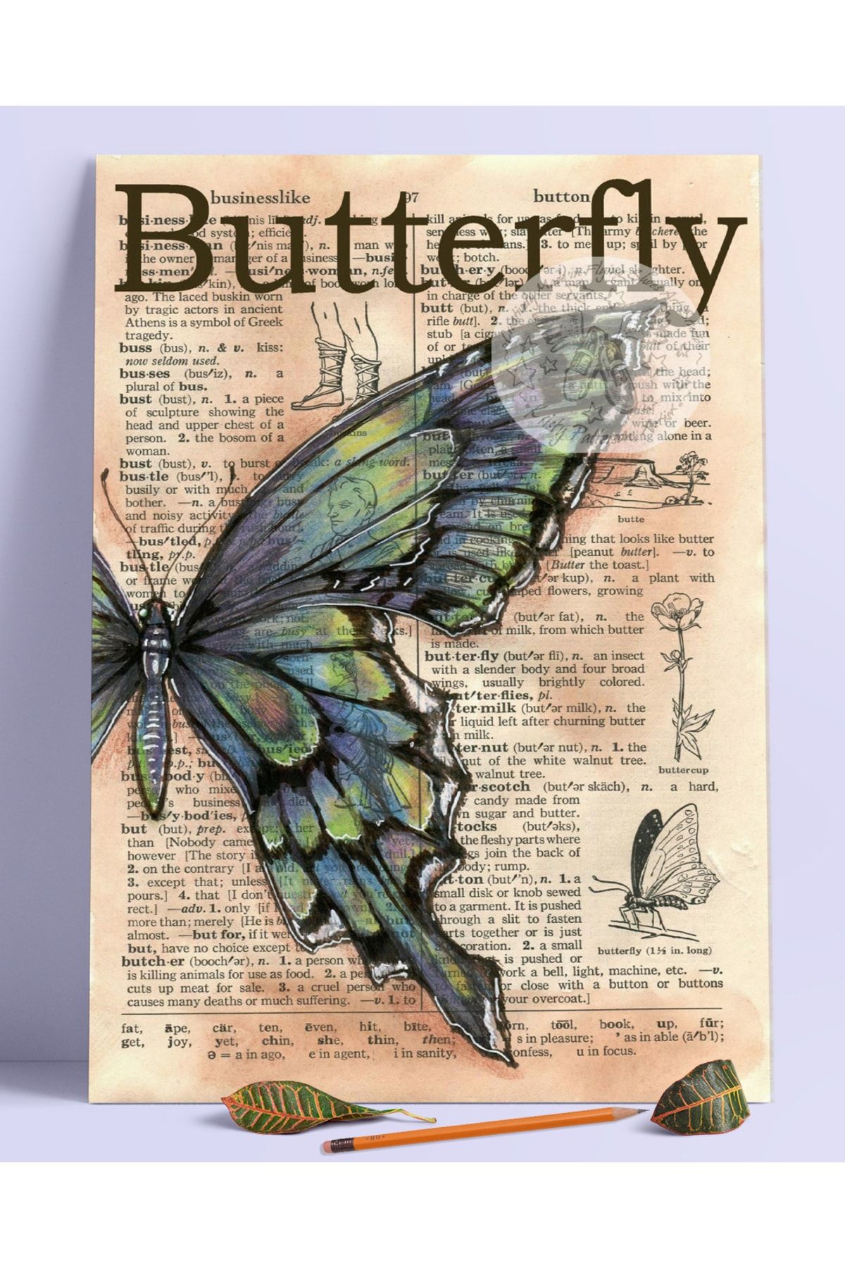 bukashops Butterfly Duvar Posteri Dev Boy 45x30 Cm