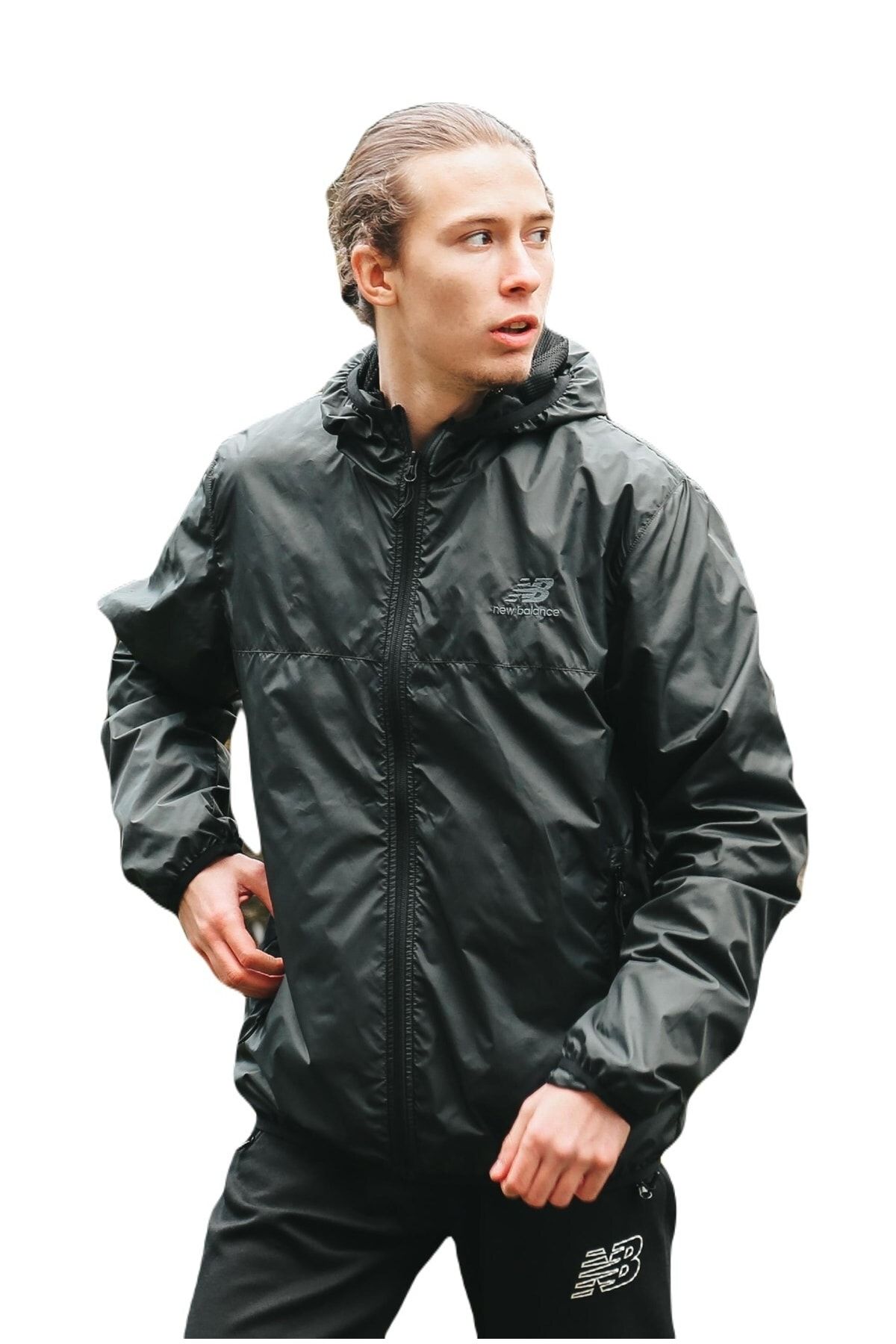 New Balance Mnj3236 Bk Rüzgarlık Yağmurluk Jacket Erkek Mont Siyah V1