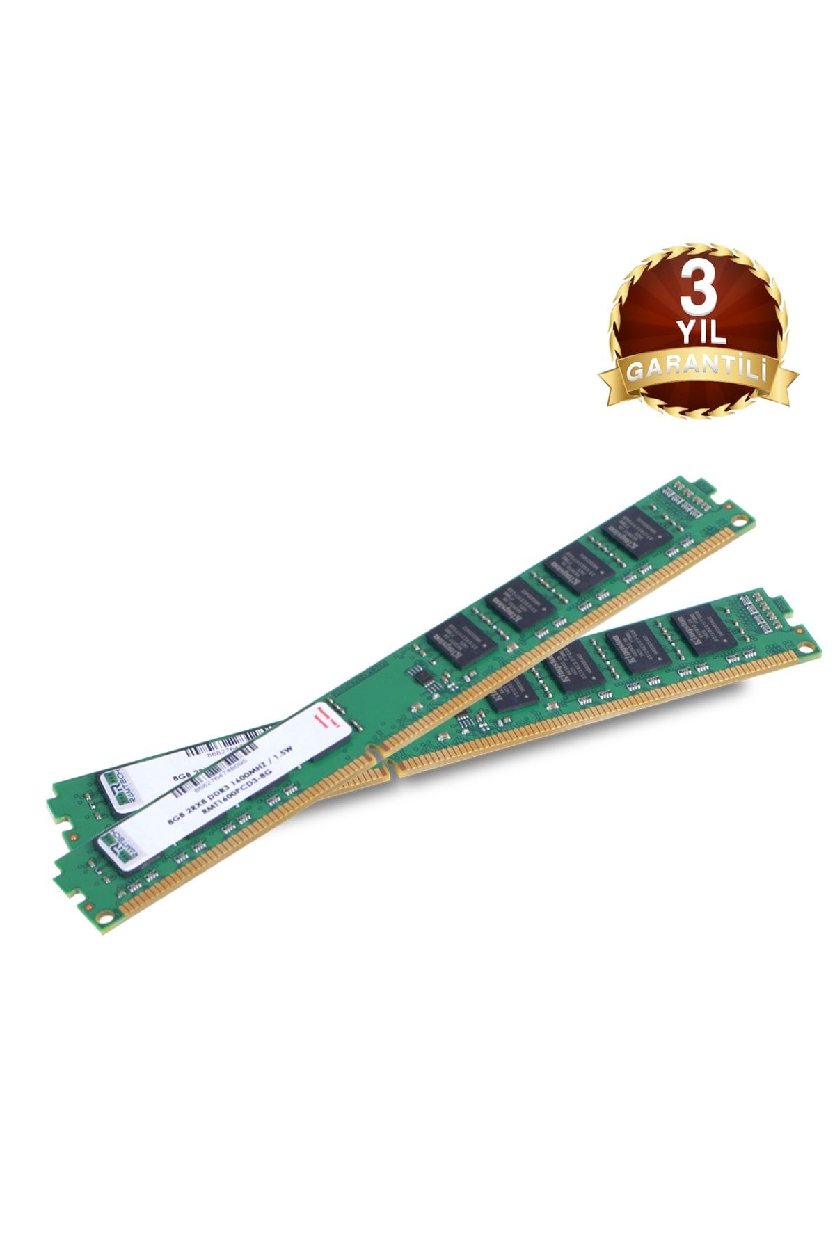 RAMTECH 16gb(8x2) Ddr3 1600mhz Intel Ve Amd Işlemcilere Uyumlu Masaüstü Ram 1.5w