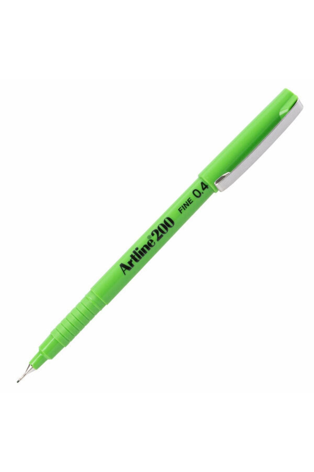 artline Fine Yazı Kalemi 0.4mm Keçe Uçlu Fıstık Yeşili Lv-a-ek-200n Y.green 12 Adet