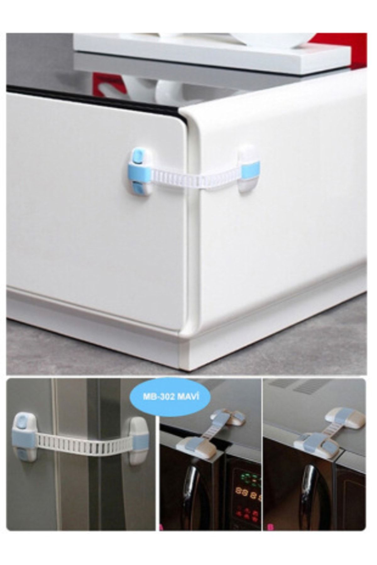 Miny Baby Buzdolabı - Dolap Çok Amaçlı Kilit - MAVİ