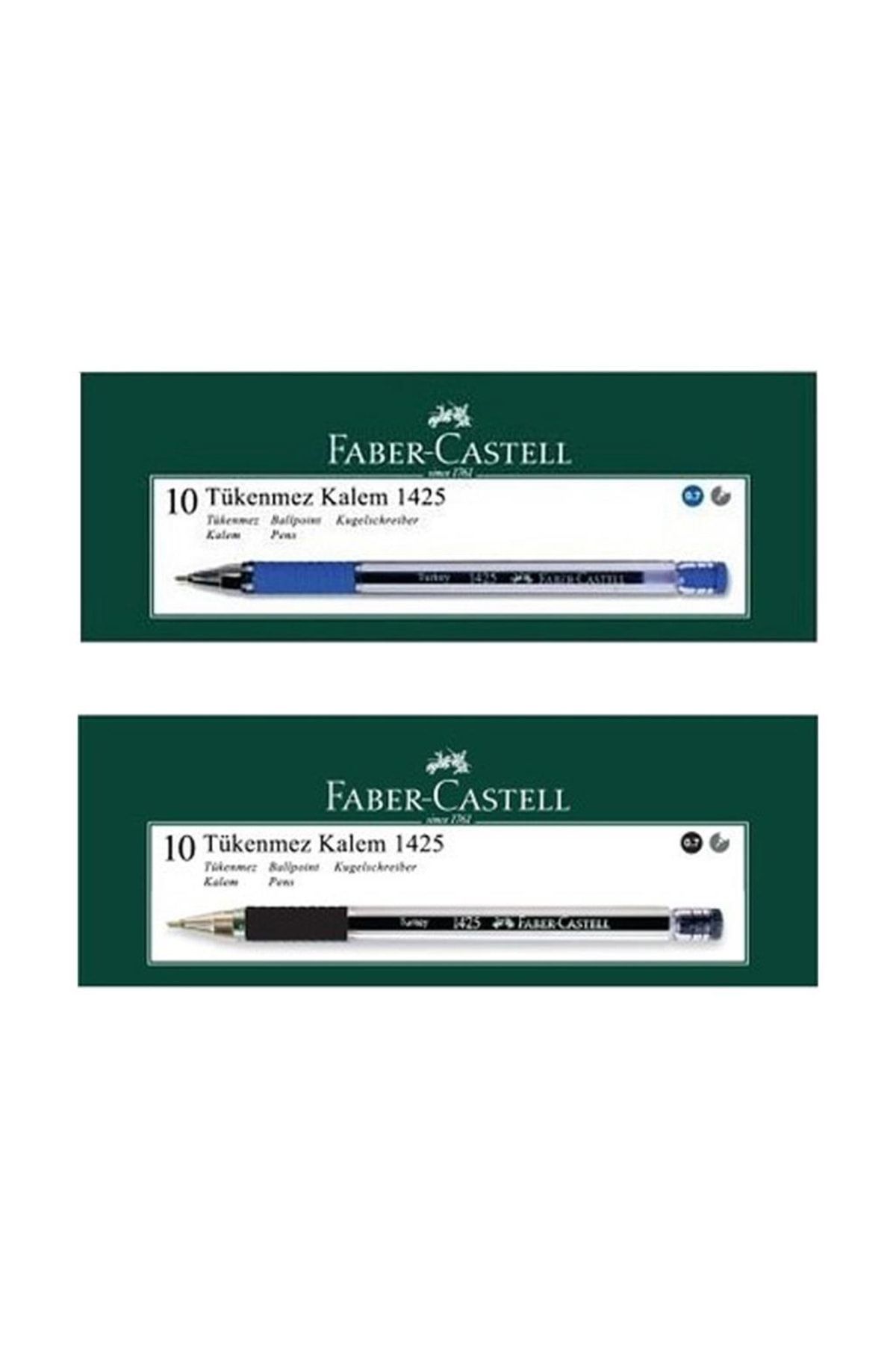 Faber Castell Faber-castell 1425 Iğne Uç Tükenmez Kalem 10 Mavi 10 Siyah