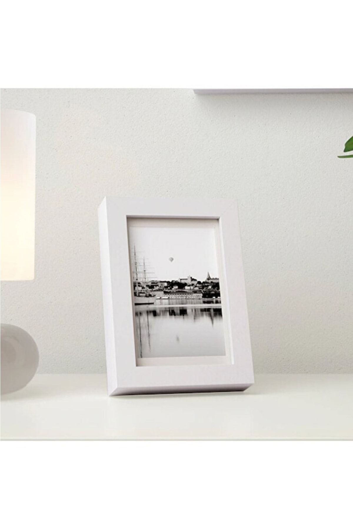 IKEA Rıbba 10x15 Cm Beyaz Ahşap Çerçeve Derin Kalın Kenarlı Beyaz 10x15 Cm Fotoğraf Resim Çerçevesi