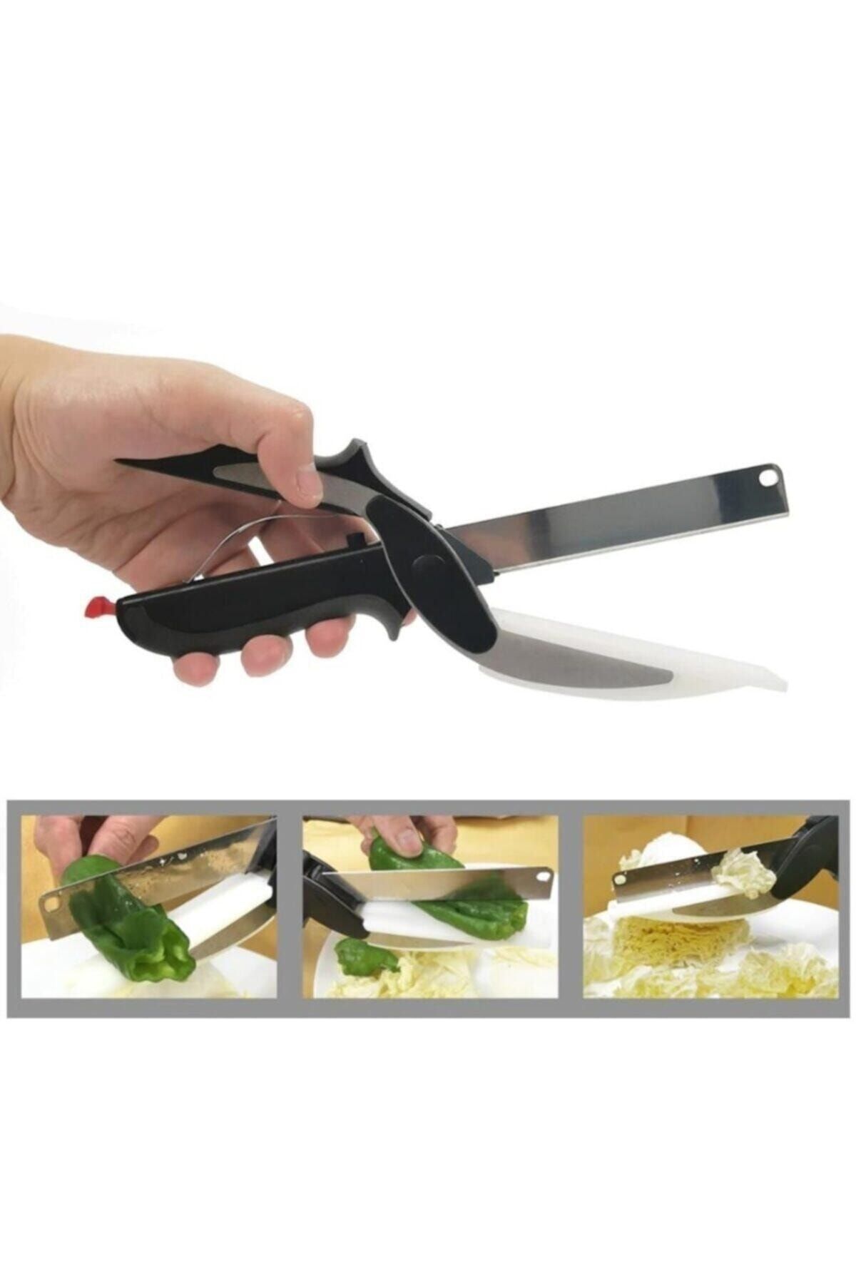 abnturk Kesme Tahtalı Mutfak Makası Doğrama Bıçağı Clever Cutter