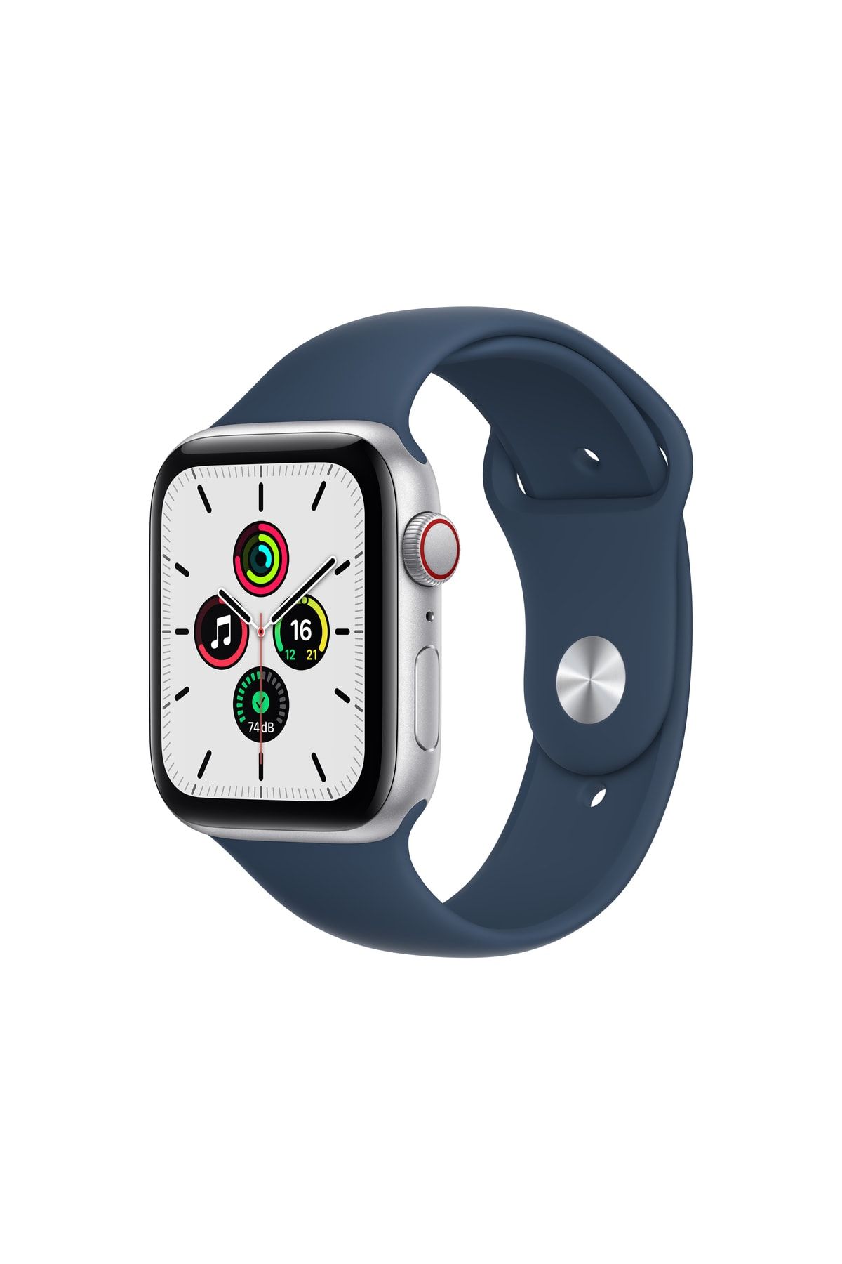 Apple Watch Se Gps + Cellular, 40mm Silver Aluminium Case With Abyss Blue Sport Band - Regular