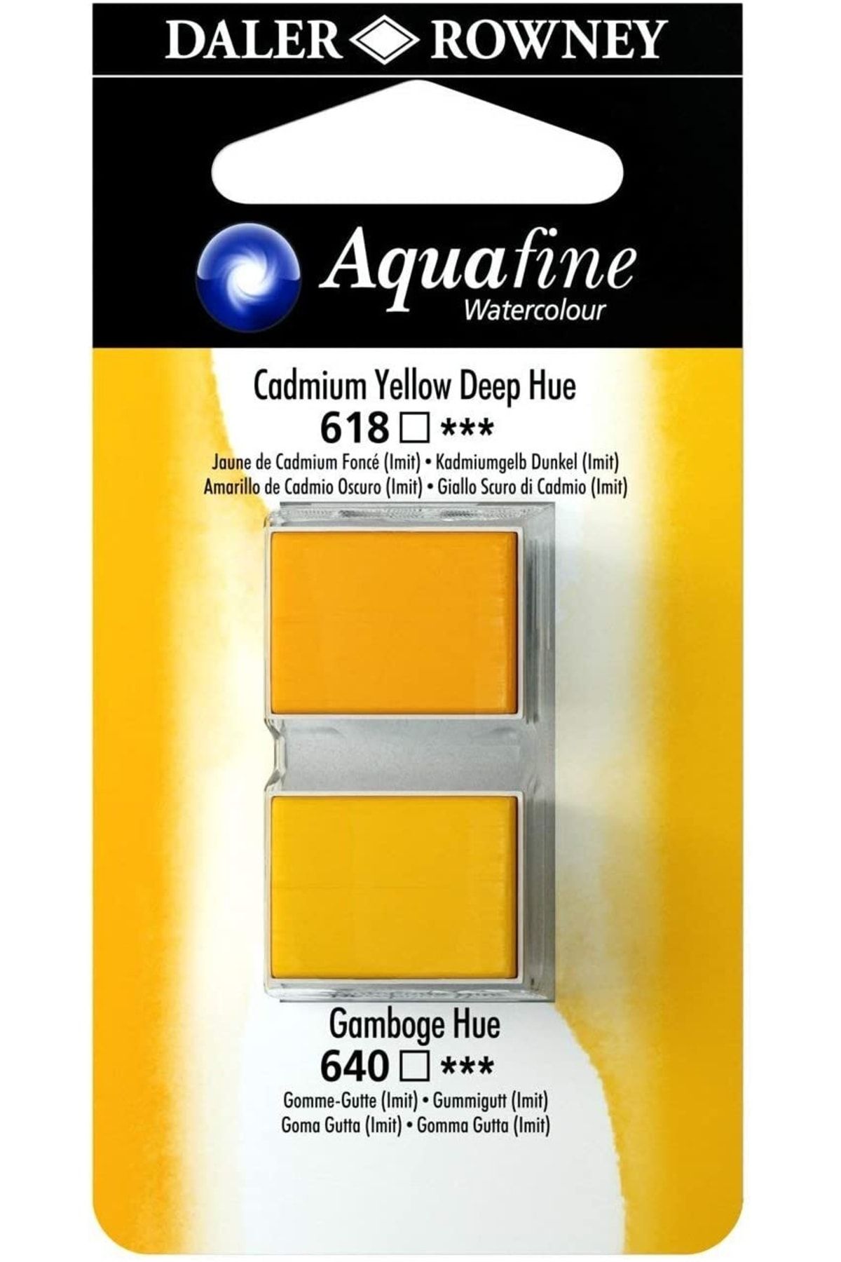 Daler Rowney 2'li Suluboya Tableti, Cadmium Yellow Deep Hue / Gamboge Hue