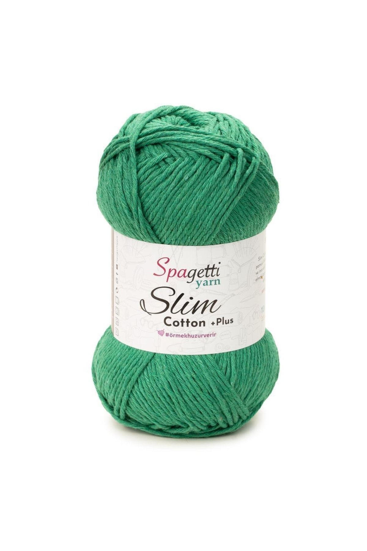 Spagettiyarn Slim Cotton Plus Benetton Yeşil El Örgü Ipliği