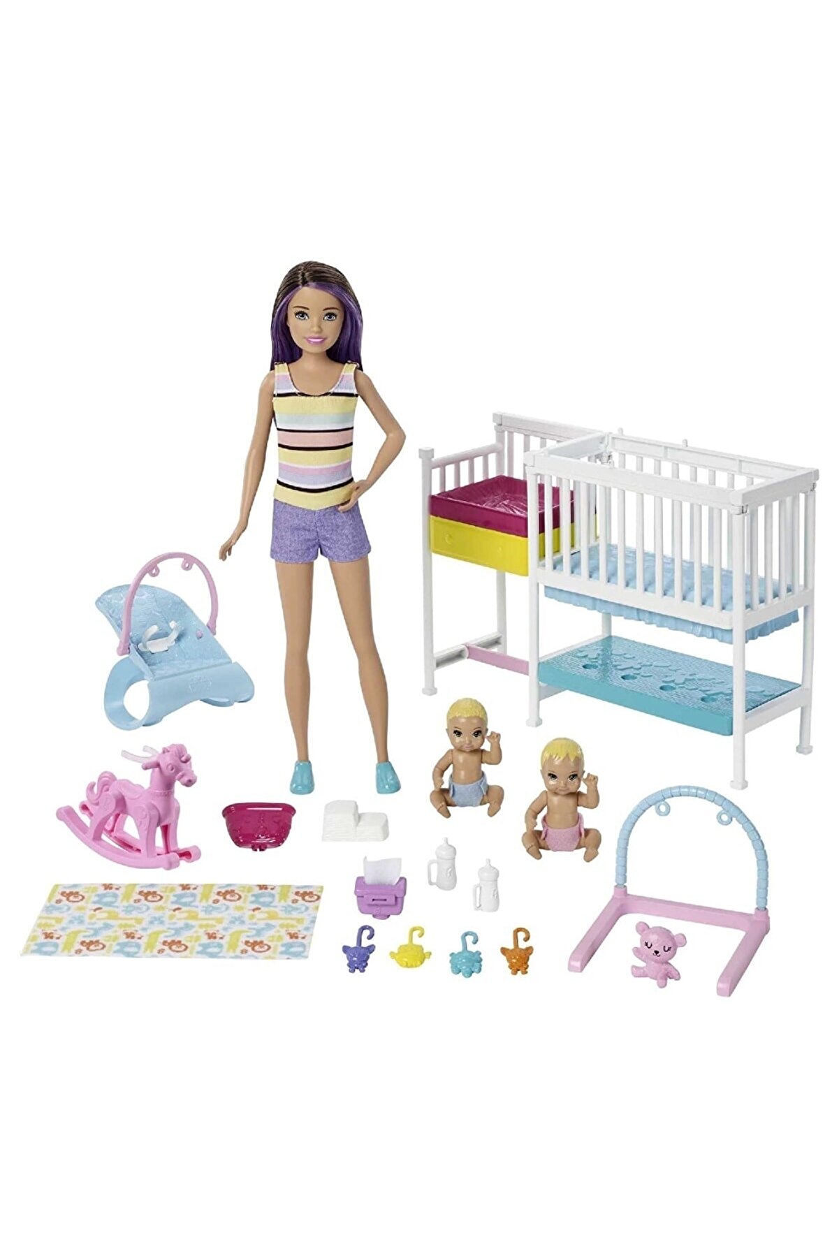 Barbie Bebek Bakıcısı Skipper Uyku Eğitiminde Oyun Seti, Bebekler, Mobilyalar Ve 10'dan Fazla Parçad