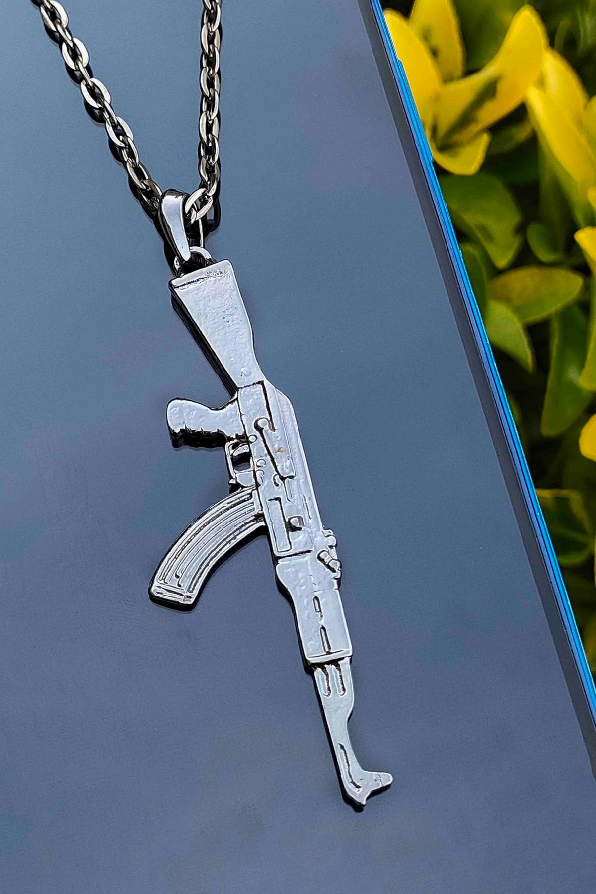 TREND COLLECTİON Siyah Füme Pubg Keleş Ak-47 Kolye