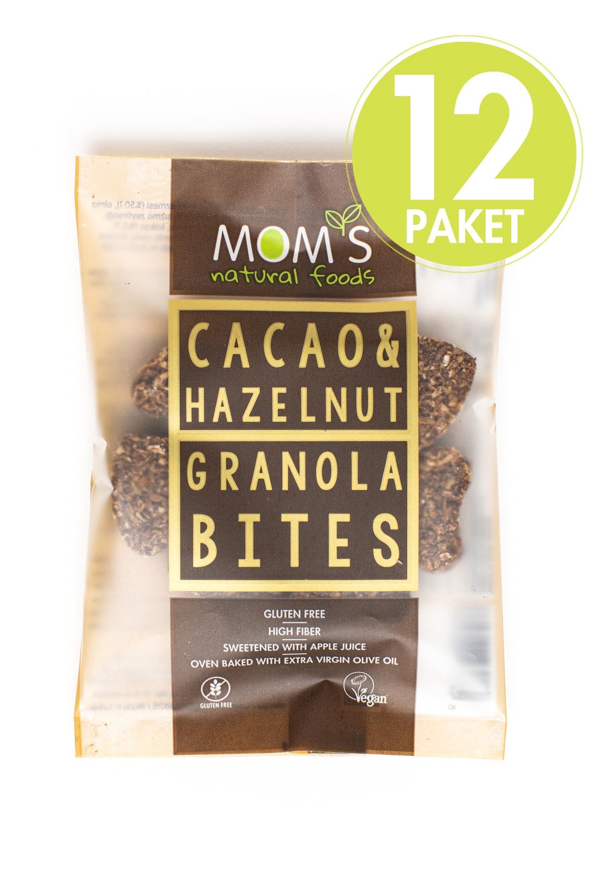 Mom's Natural Foods 12'li Glutensiz KAKAO & FINDIK Granola BITE
