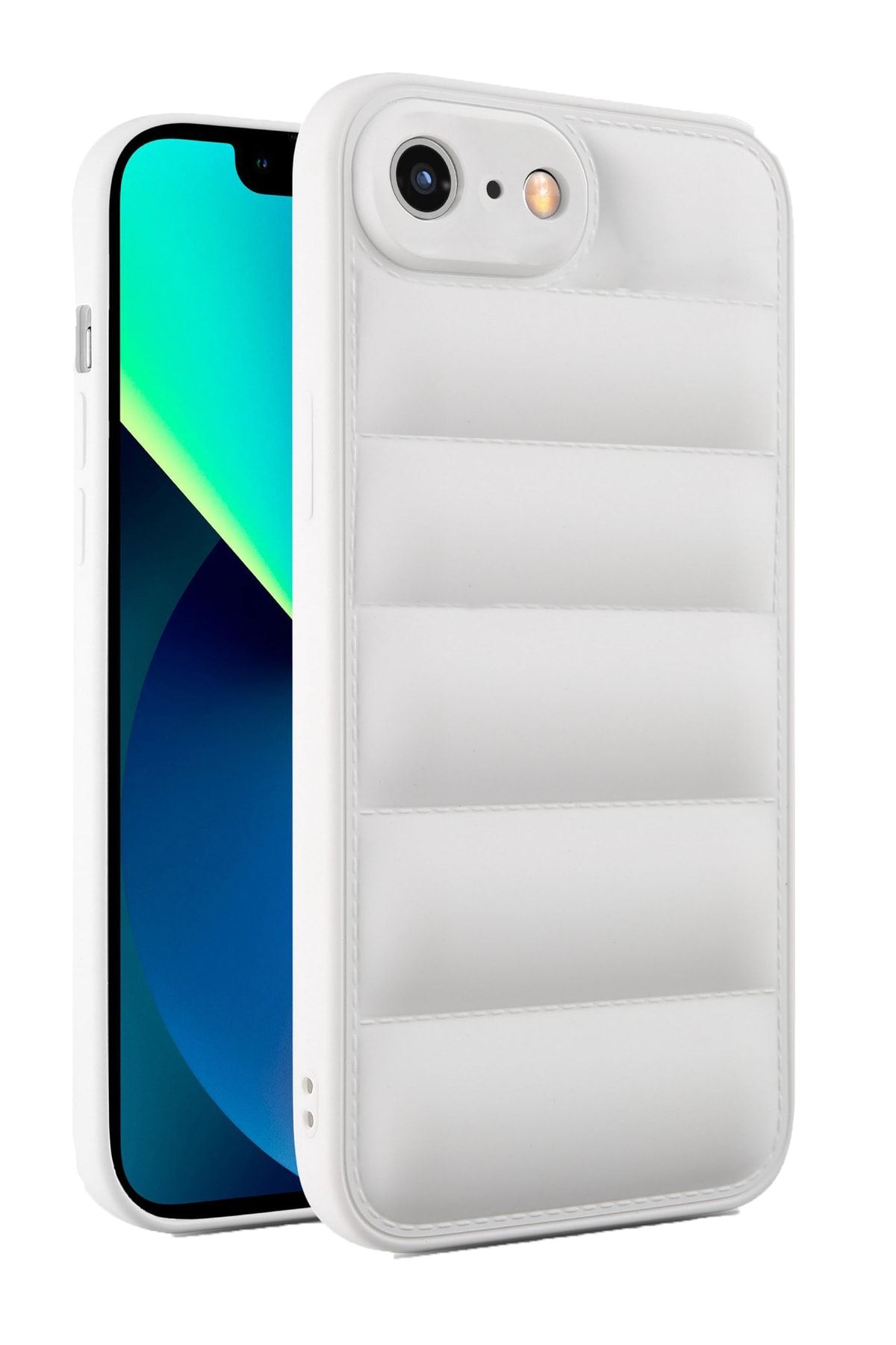 MIMO Iphone 7/8 Plus Uyumlu Lens Korumalı Renkli Kapitone Görünüm Çizilmez Dapper Silikon Kılıf Kapak