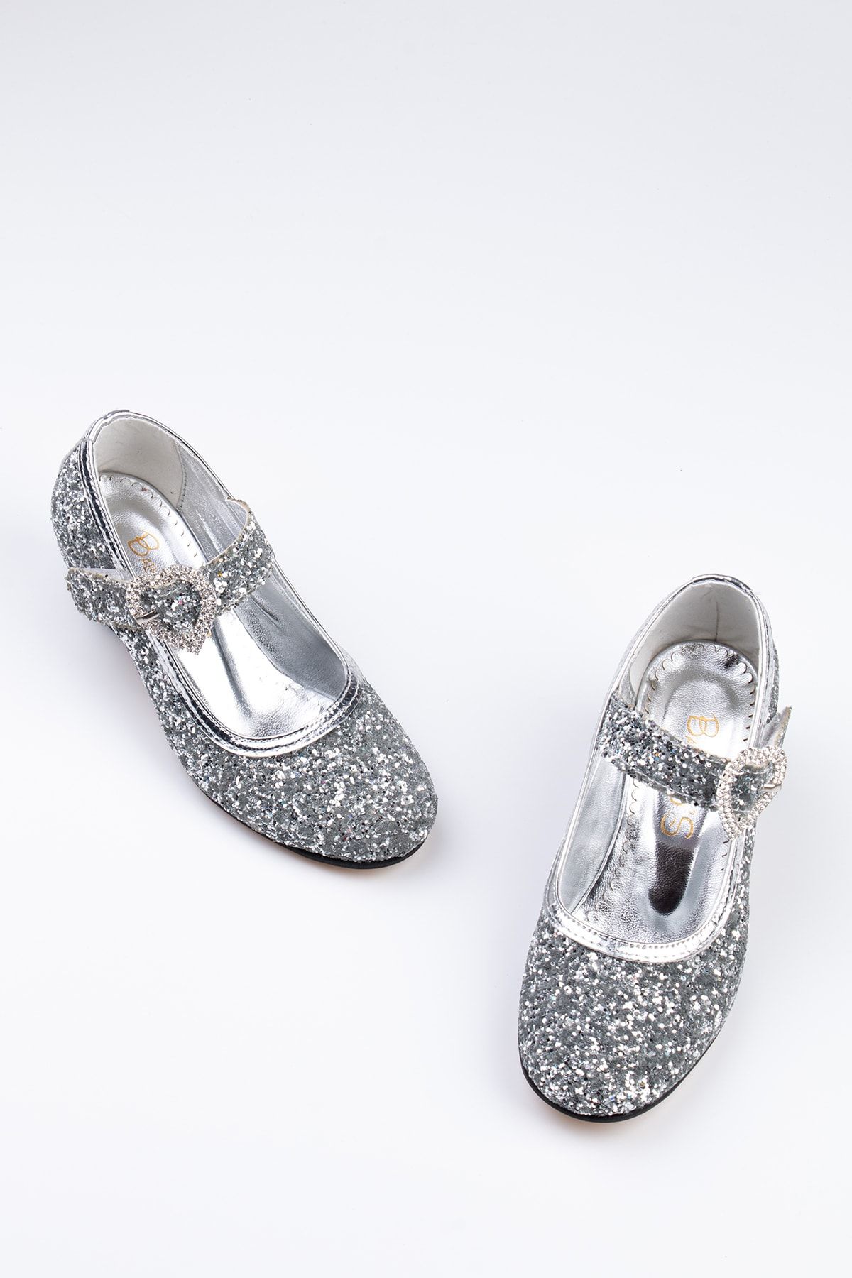 Baby DS Sparkle Topuklu Ayakkabı Gümüş 26