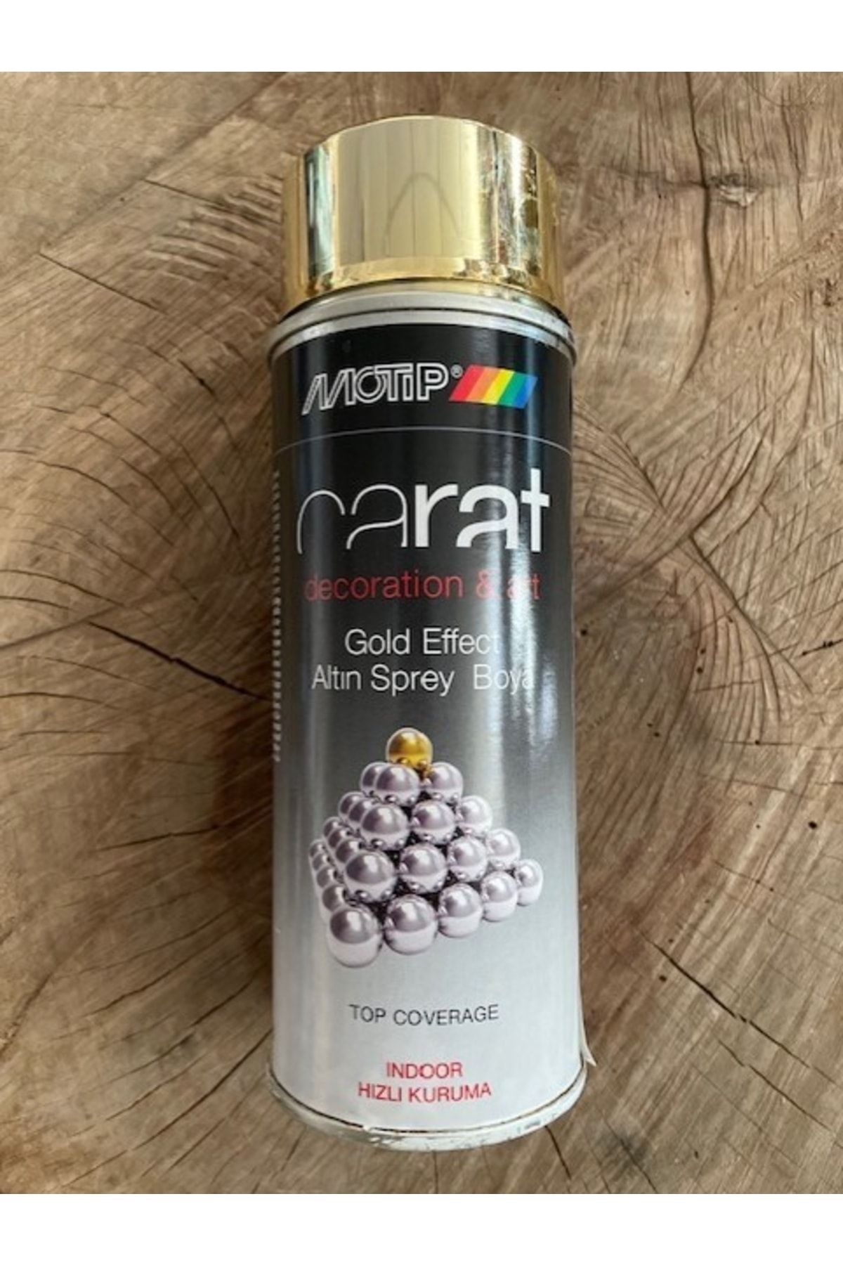 Motip Carat 400 ml Altın Krom Efekt Sprey Boya Parlak Altın Renk