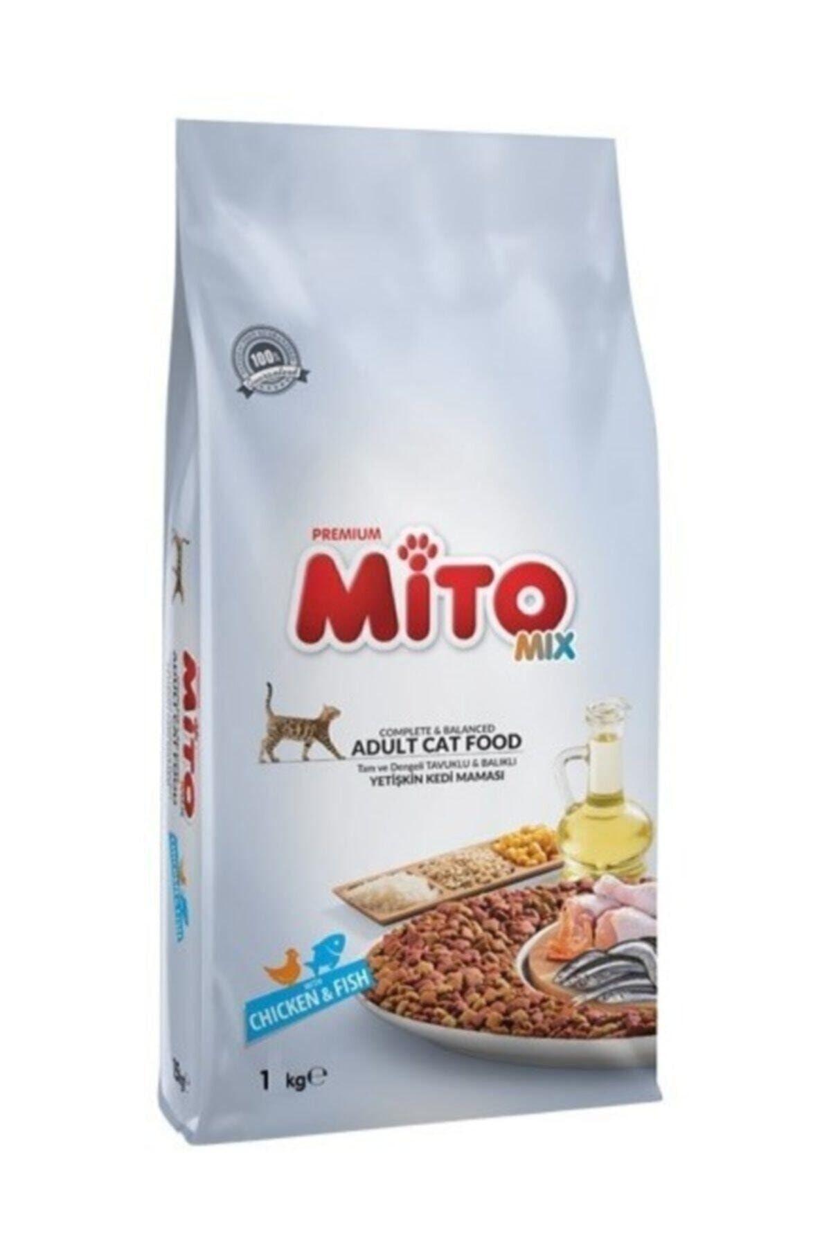 Mito Mix Adult Cat Tavuklu Ve Balıklı Renkli Taneli Yetişkin Kedi Maması 1kg