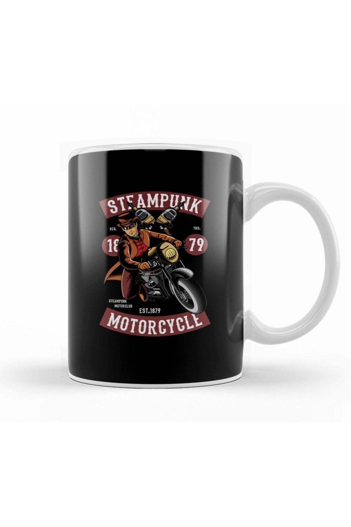 Humuts Steampunk Motorcycle Kupa Bardak Porselen
