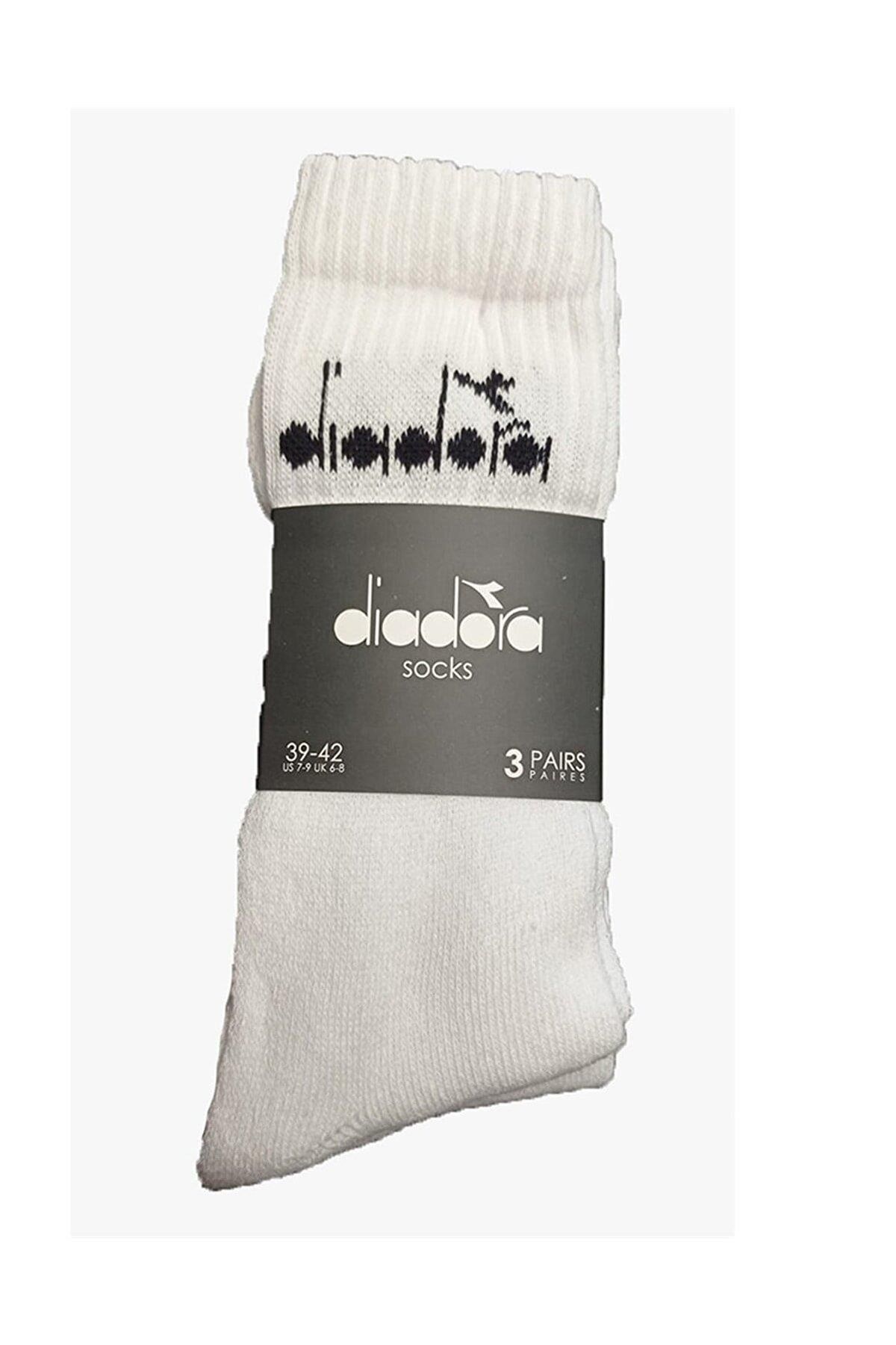 Diadora Pamuklu Gri 3'lü Antrenman Çorabı -43-46 Size