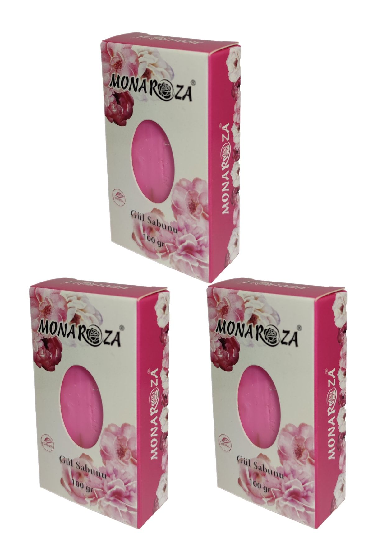 MonaRoza Yapraklı Gül Sabunu 3'lü ( 100 gr X 3 Adet)