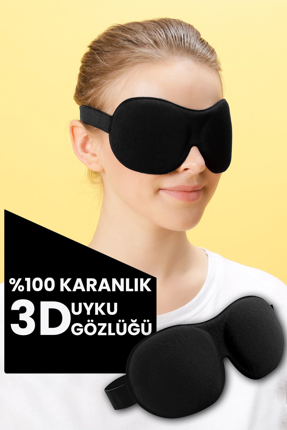 Viscofoam Uyku Gözlüğü Uyku Bandı 3d Uyku Gözlüğü Siyah