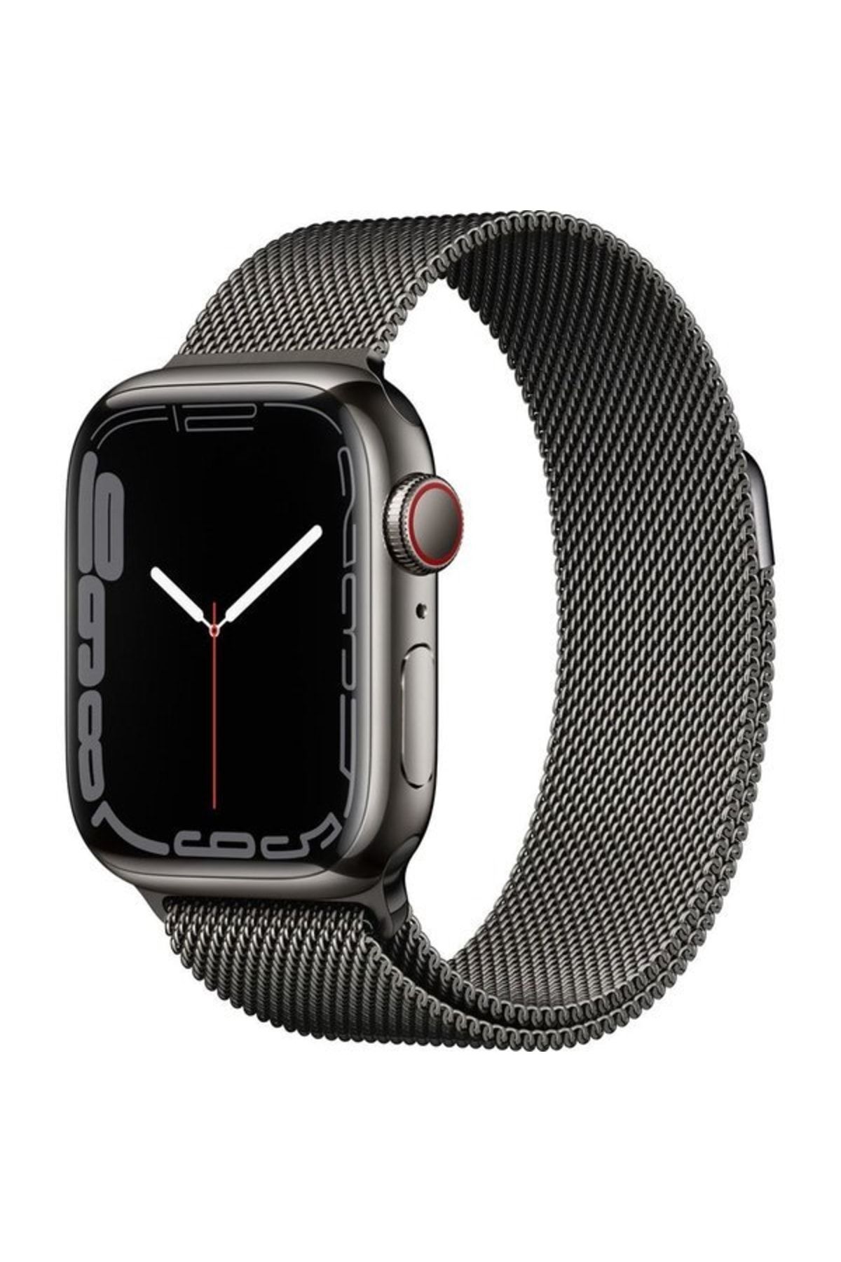 Apple Watch Series 7 41mm GPS+Cellular Grafit Paslanmaz Çelik Kasa Milano Kordon (Apple Türkiye Garantili)